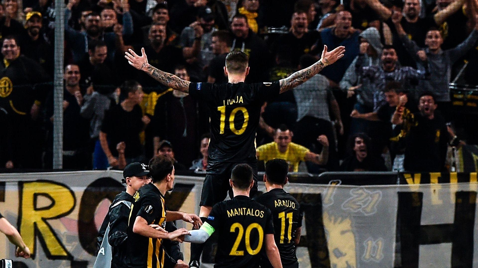 1920x1080 Livaja levels it late for Athens. aek. Champions, Desktop