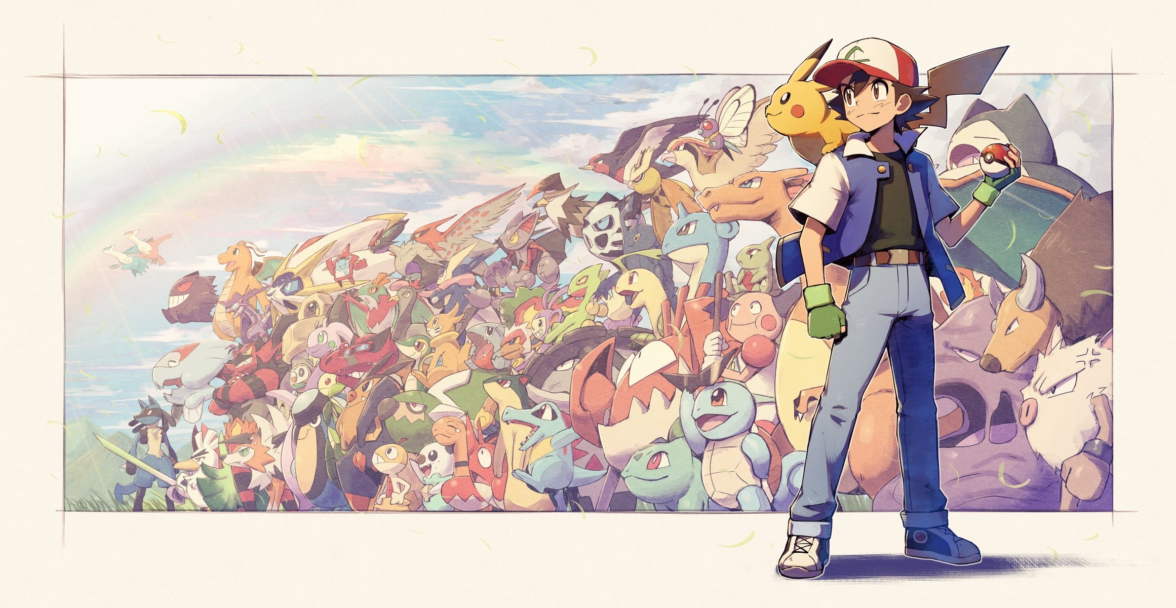 2330x1200 Wallpaper, pokemon, Ash Ketchum, Pikachu, Desktop