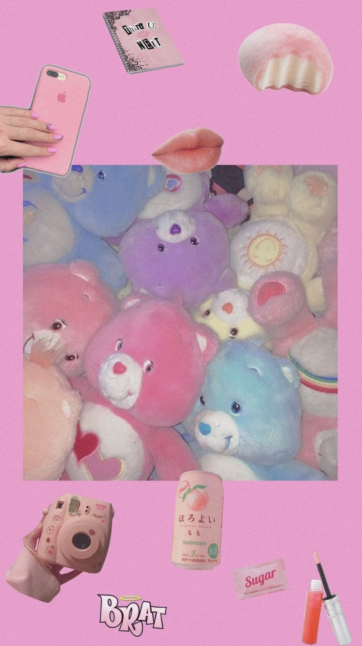 720x1280 care bears wallpaper, pink, toy, stuffed toy, plush, Phone