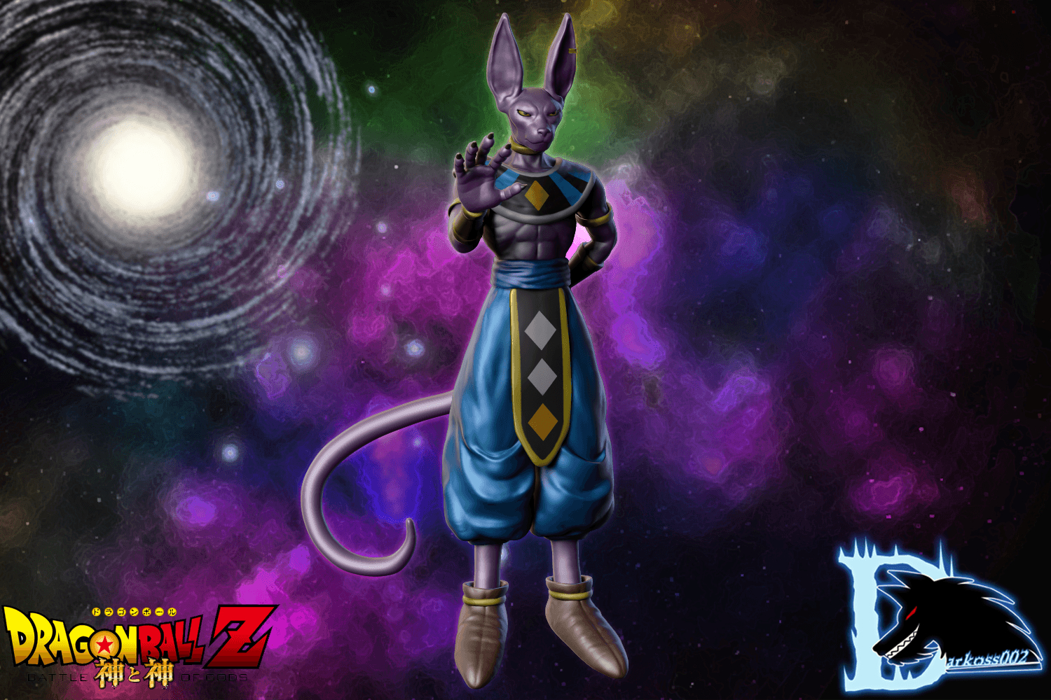 1500x1000 remake Beerus (Birusu, Bills) Fan Art 3D full body, Desktop