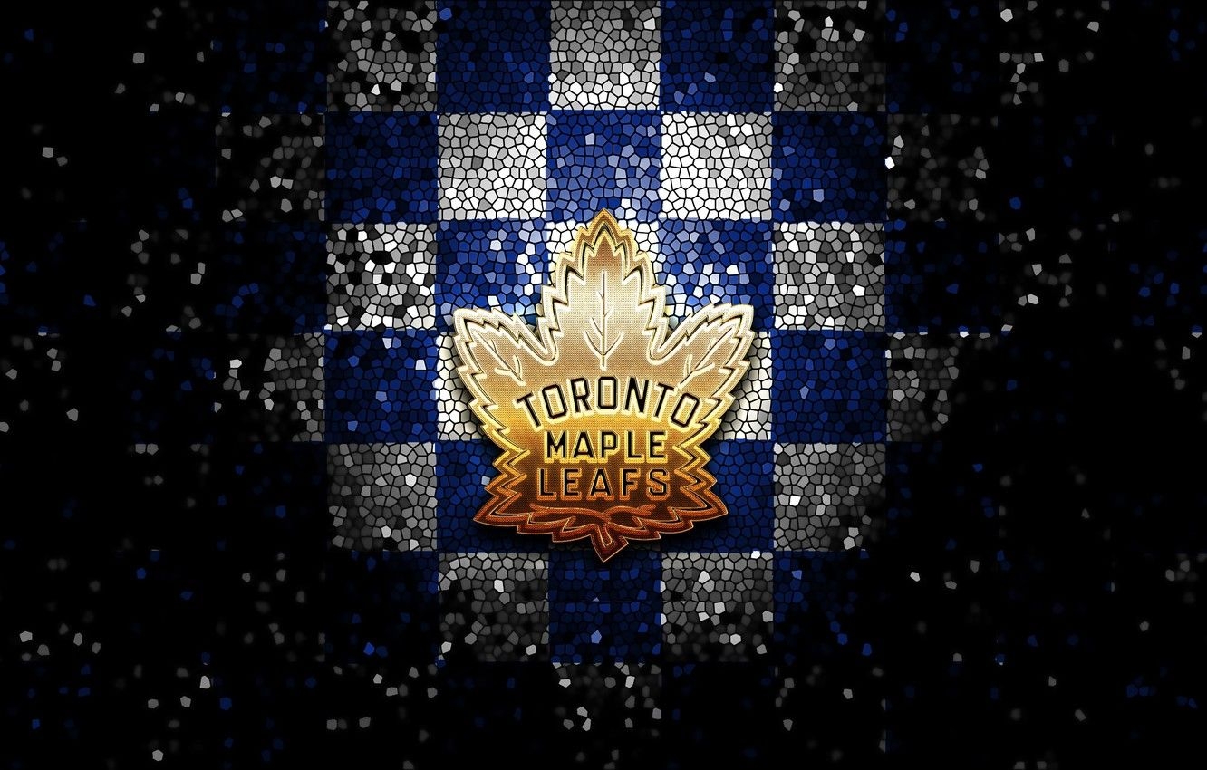 1340x850 Wallpaper wallpaper, sport, logo, NHL, hockey, glitter, checkered, Toronto Maple Leafs image for desktop, section спорт, Desktop