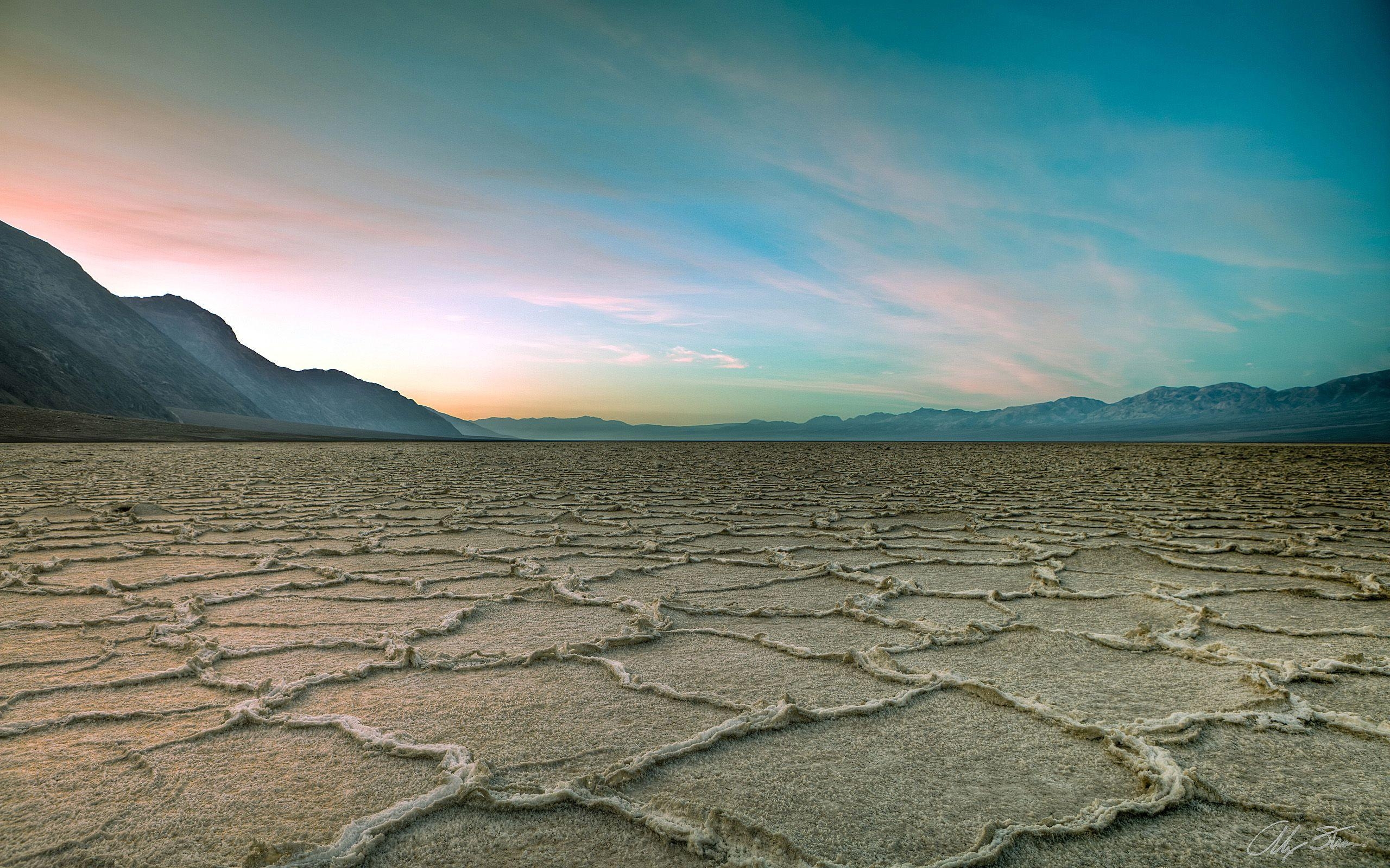 2560x1600 Wallpaper Badwater Salt Pan, Death Valley National Park, Sunrise, Desktop