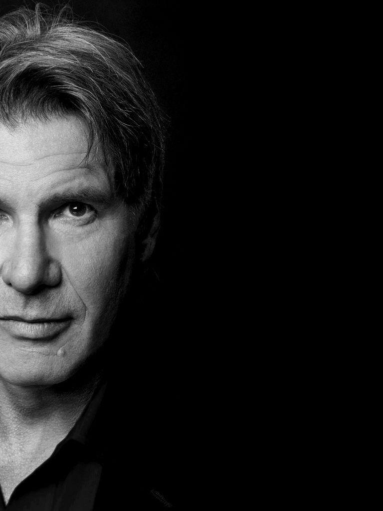 770x1030 Harrison Ford Monochrome Close Up IPad Wallpaper, Phone