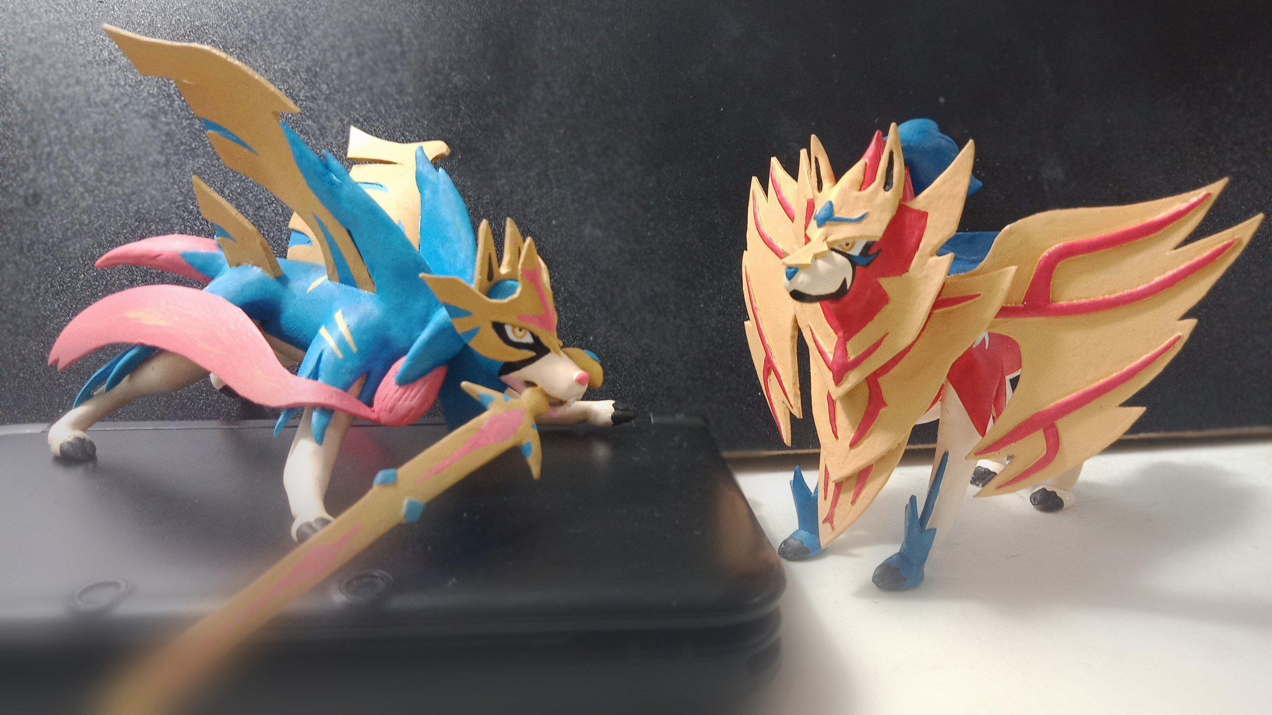 2560x1440 I made Zacian and Zamazenta clay, Desktop