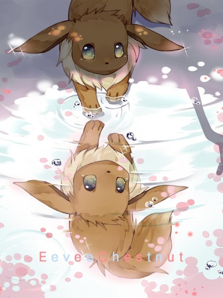 770x1030 Eeevee Cute Poke Art Wallpaper for Android, Phone