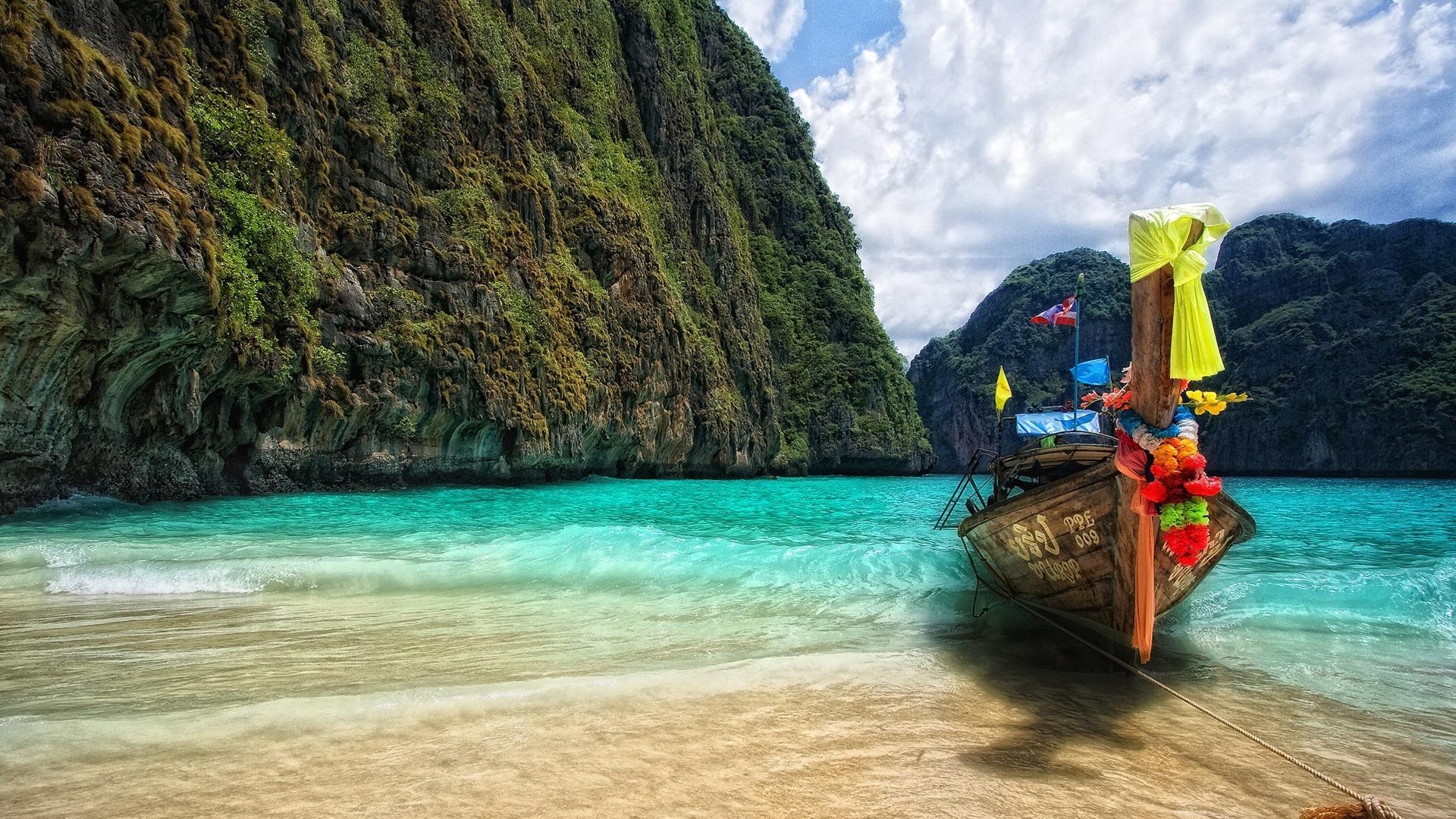 1920x1080 Boat near the shore in Phuket wallpaper and image, Desktop