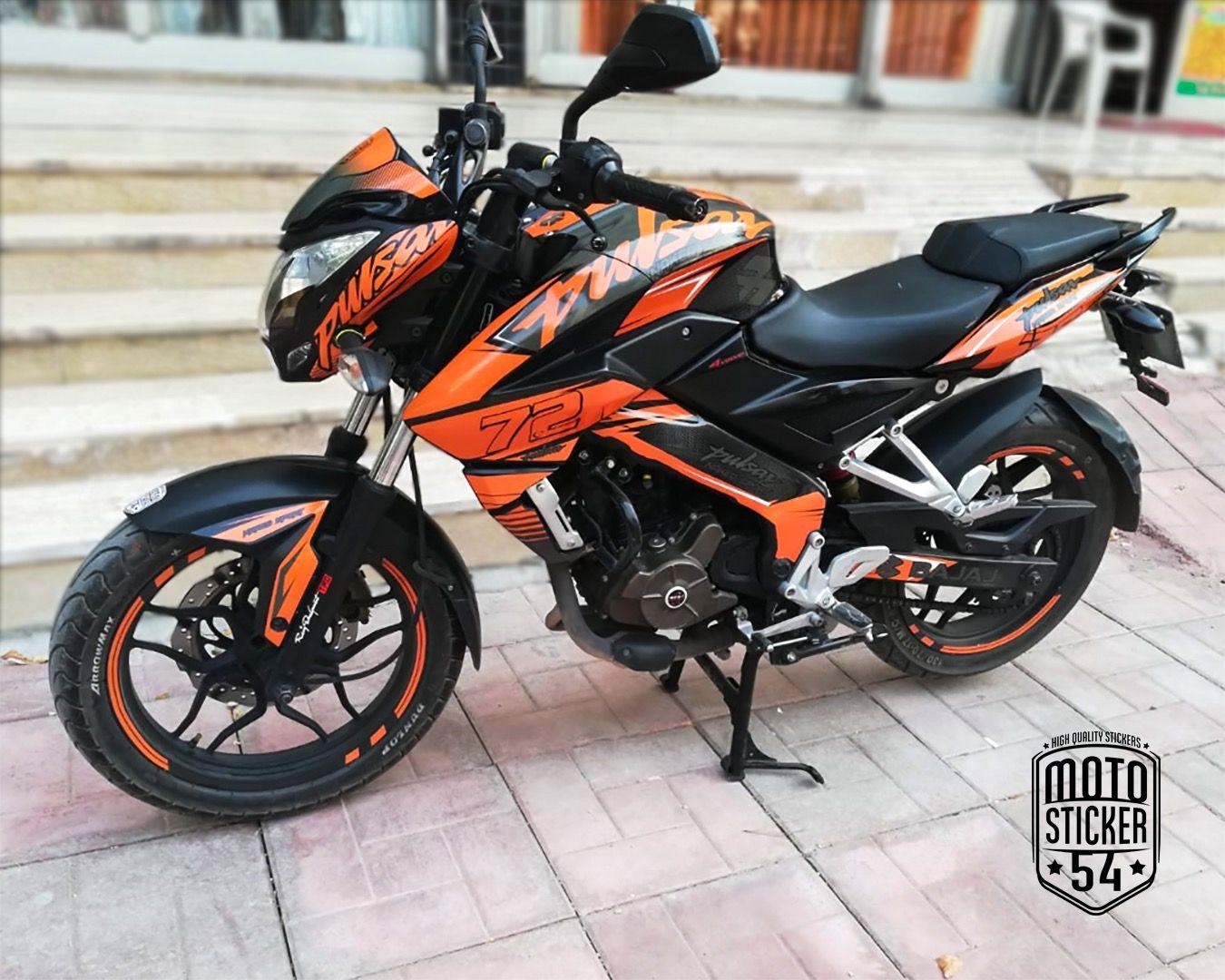 1350x1080 Bajaj Pulsar NS200 Custom Design Orange Sticker Kit, Desktop