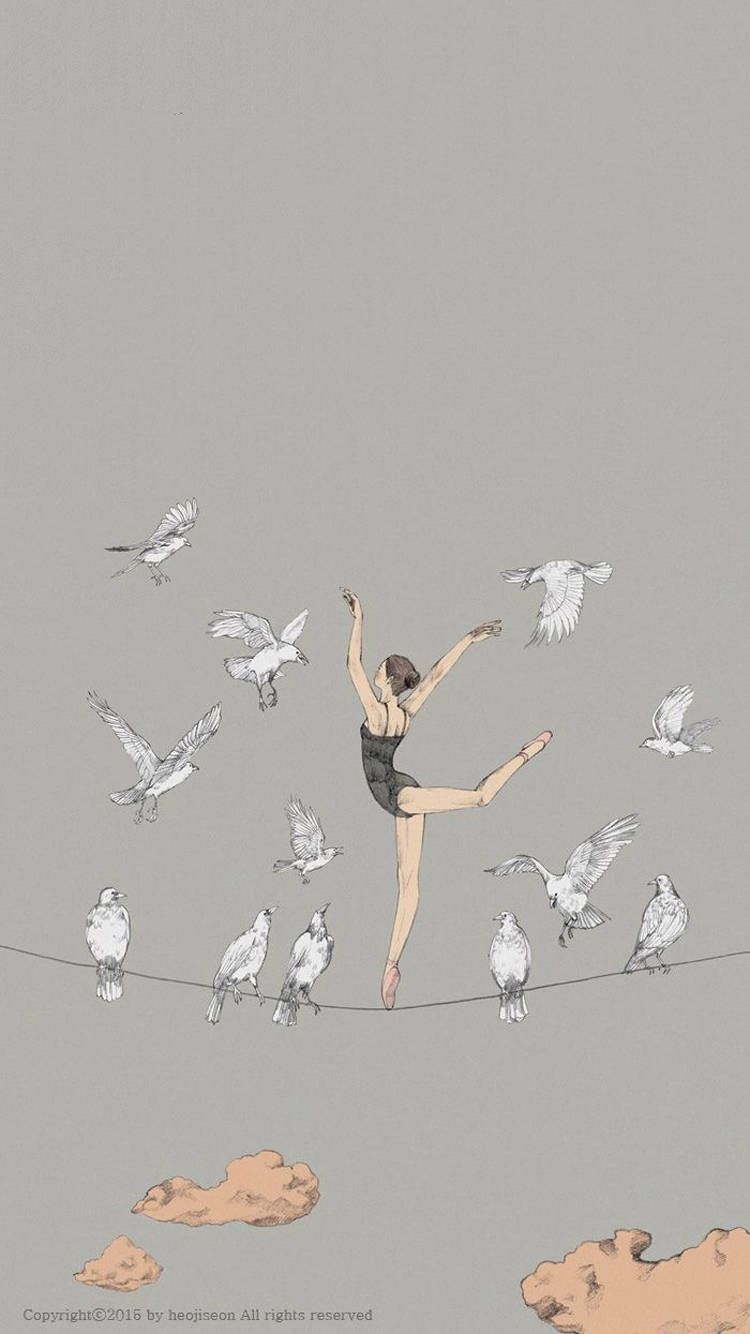 750x1340 Before Valentine (+16) via Heo Jiseon. Dancing drawings, Ballet art, Ballet wallpaper, Phone