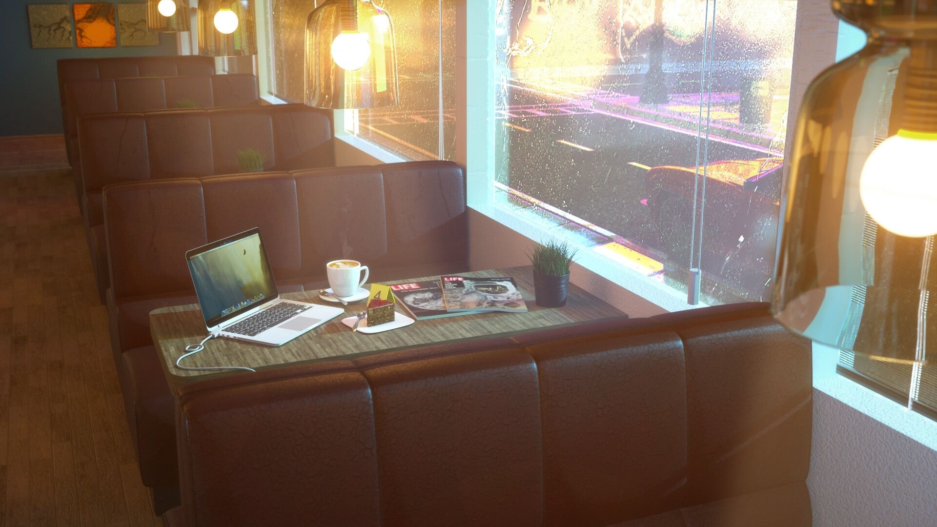 1920x1080 Lo Fi Wallpaper Coffee Shop, Desktop