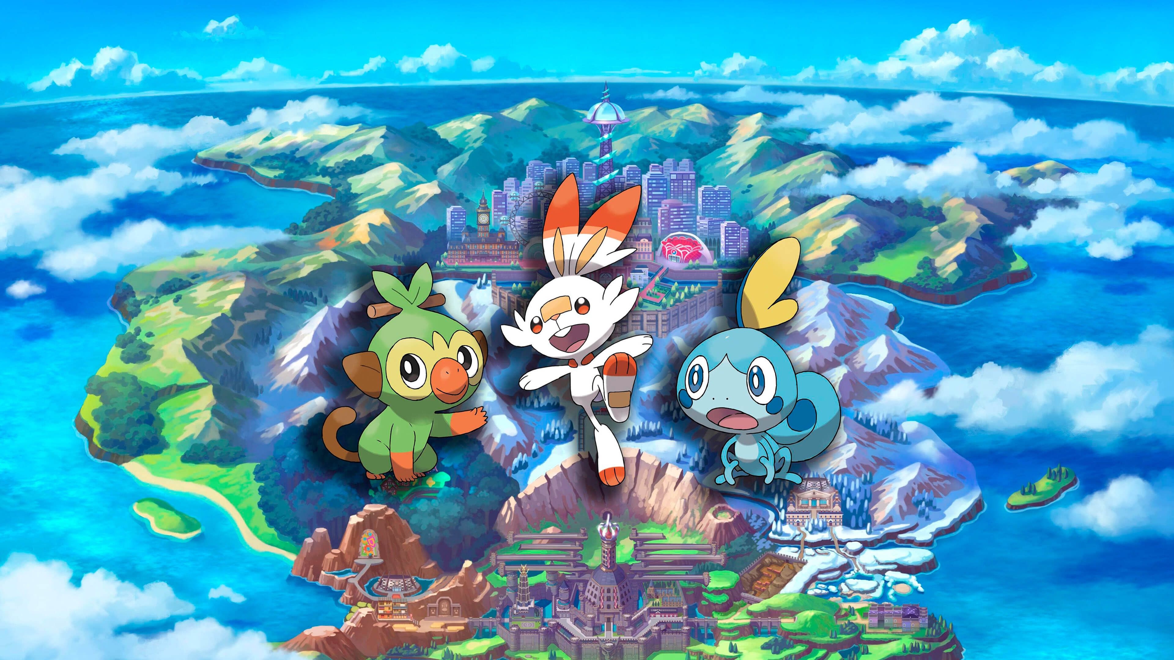 3840x2160 Pokemon Sword And Shield Sobble Grookey Scorbunny UHD 4K Wallpaper, Desktop