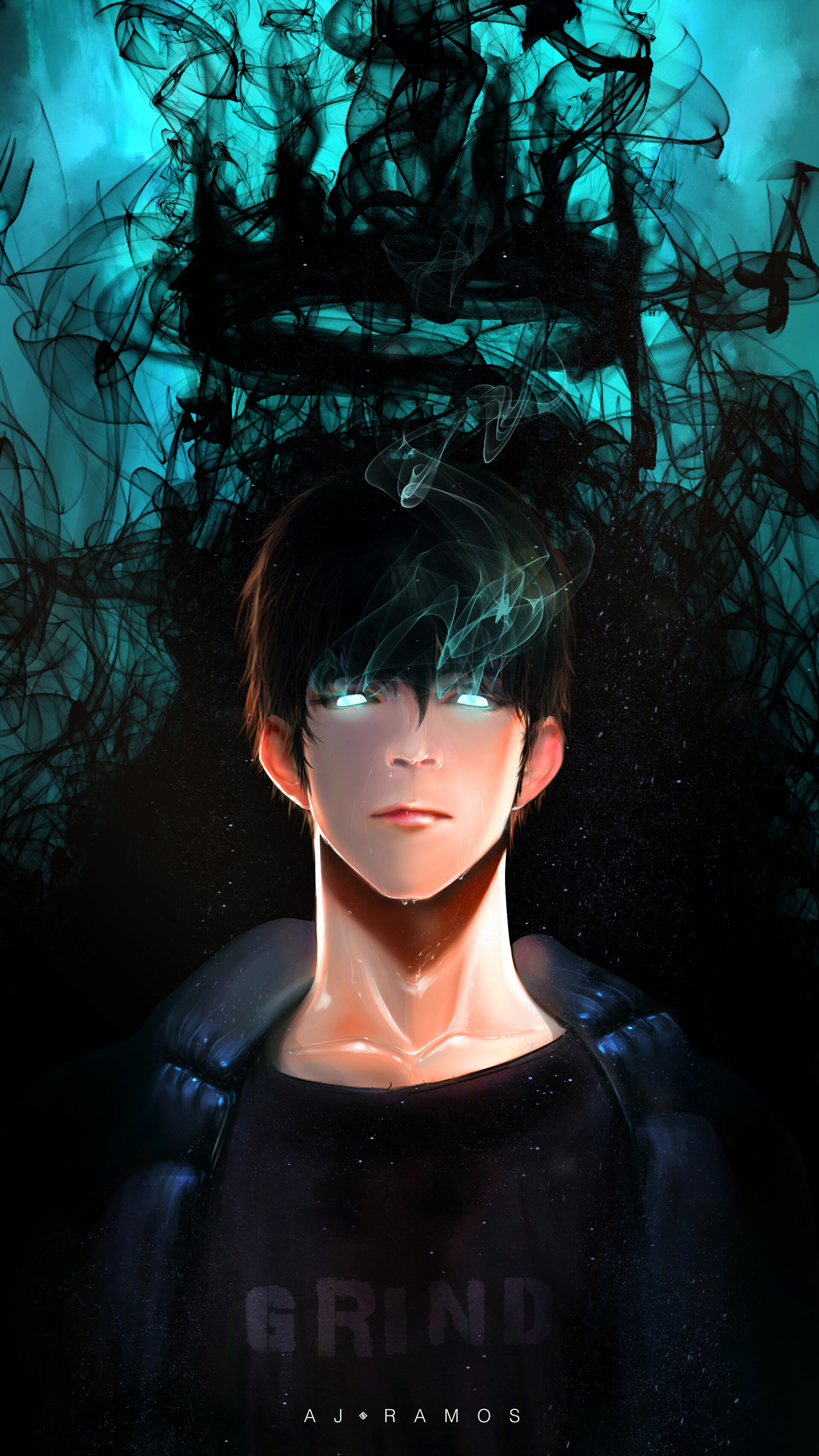 1920x3420 Sung Jin Woo. Solo Leveling Fanart, AJ Ramos, Phone