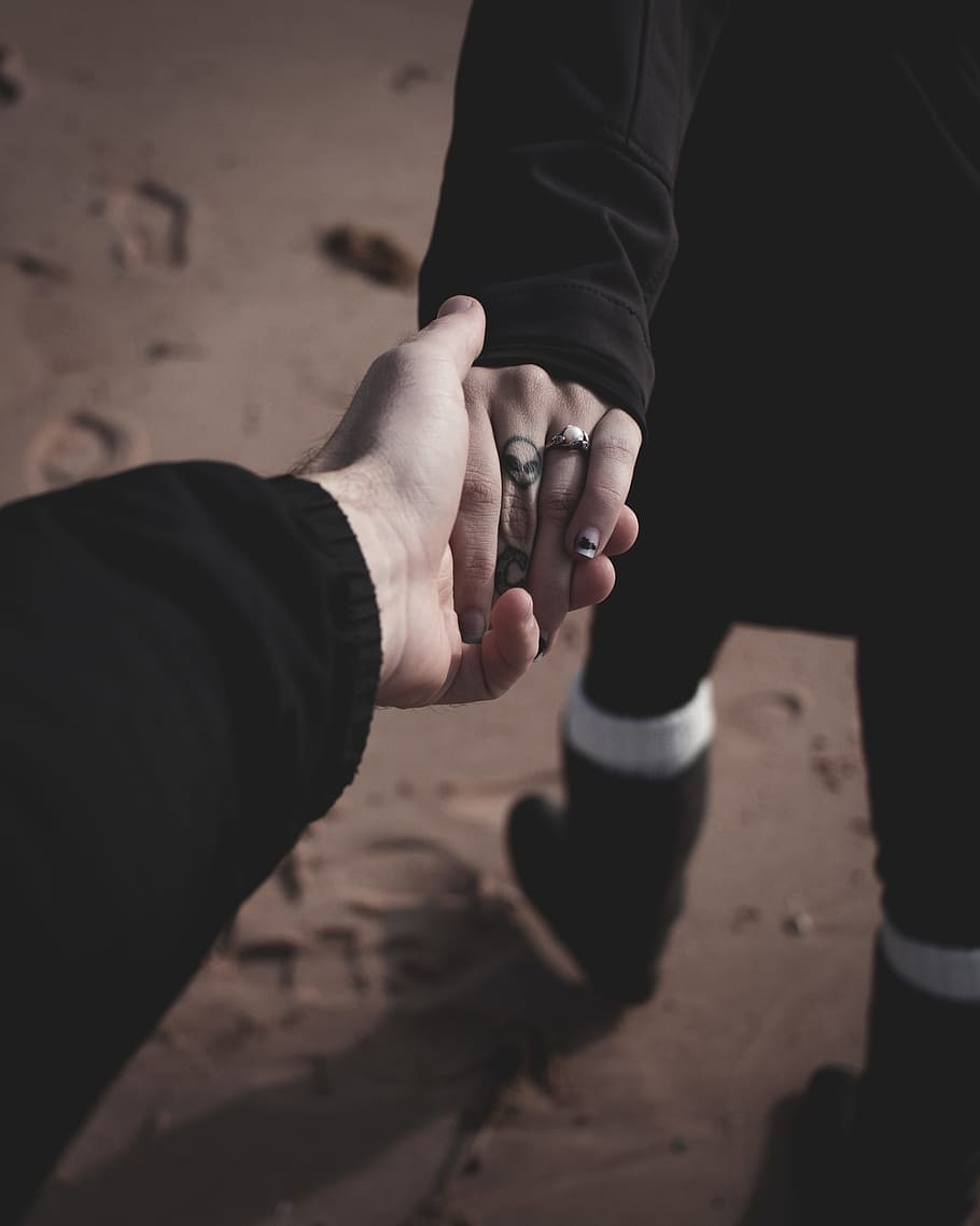 910x1140 Silver Colored Ring, Hand, Holding Hand, Tattoo, Sleeve, Couple Holding Hands, Phone