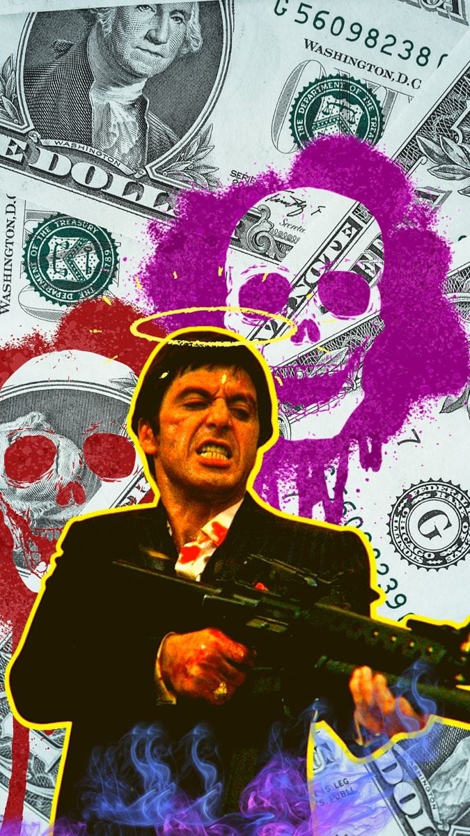 680x1200 Tony Montana. Póster gráfico, Imagenes de dinero animado, Fotos de dolares, Phone