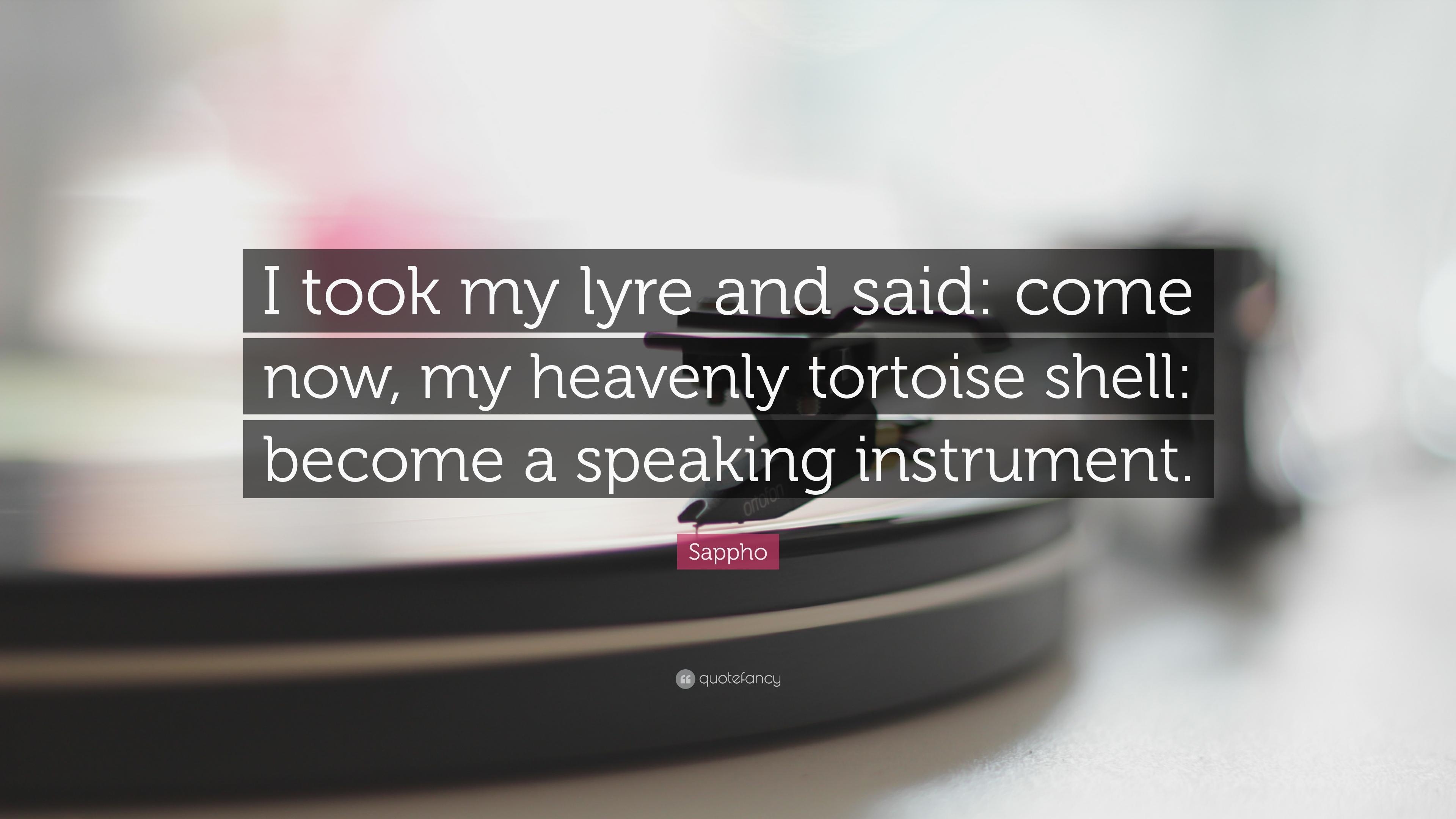 3840x2160 Sappho Quote: “I took my lyre and said: come now, my heavenly, Desktop