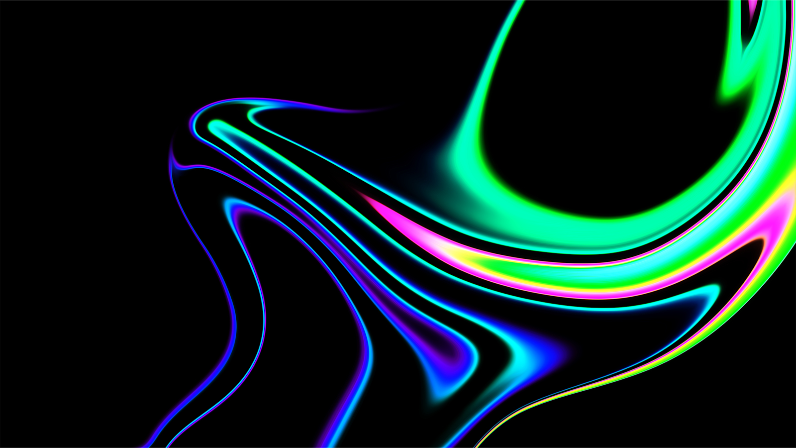 1600x900 Neon Liquid Flow Abstract, Desktop