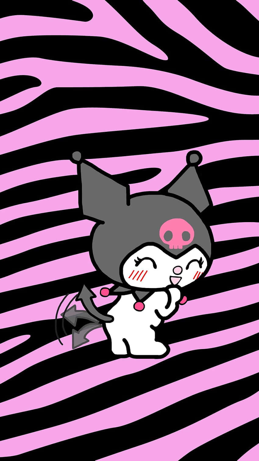 850x1520 Download Cute Kuromi Black And Pink, Phone