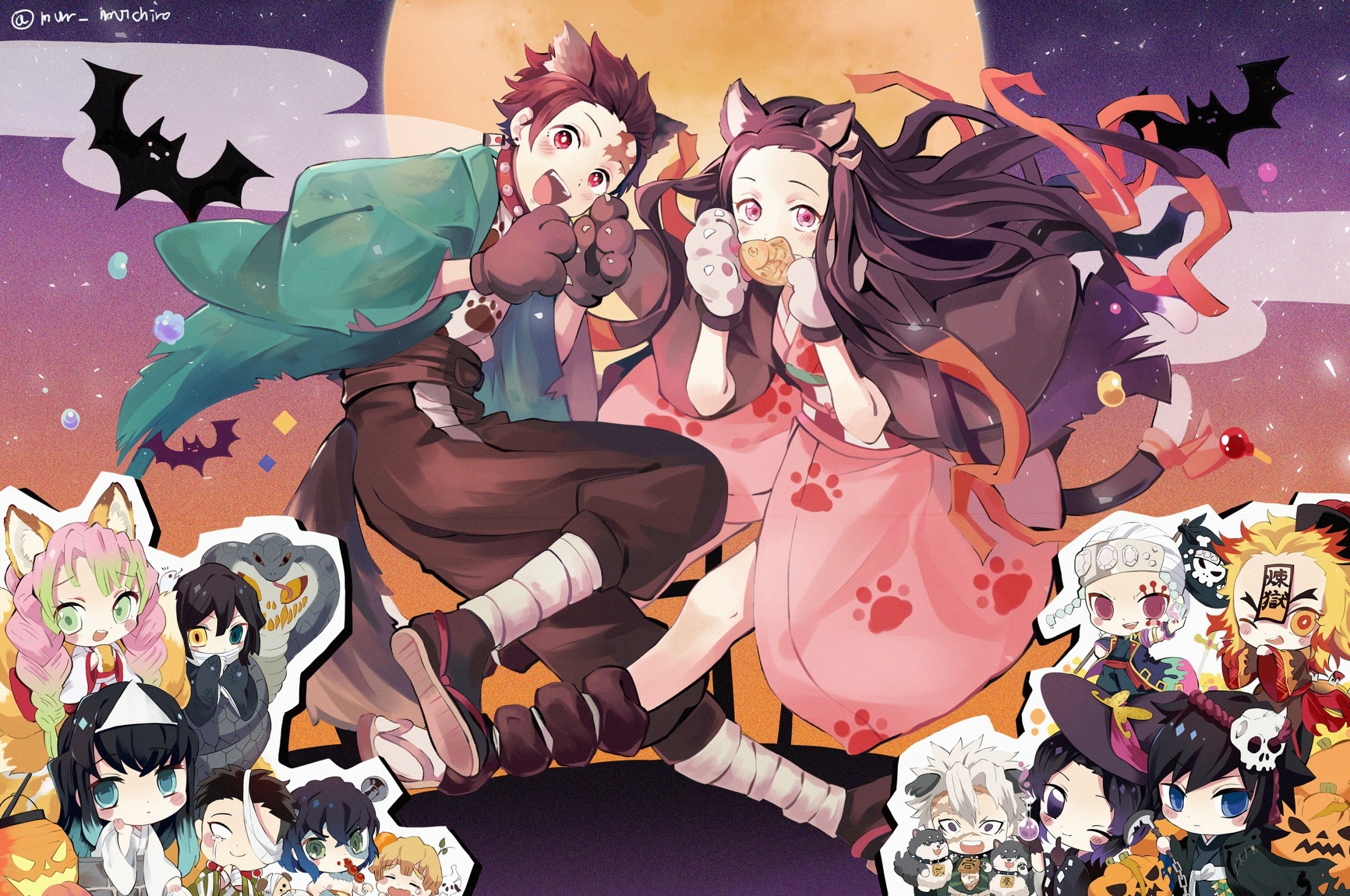 2560x1700 Download  Kamado Nezuko, Kamado Tanjirou, Hashibira, Desktop