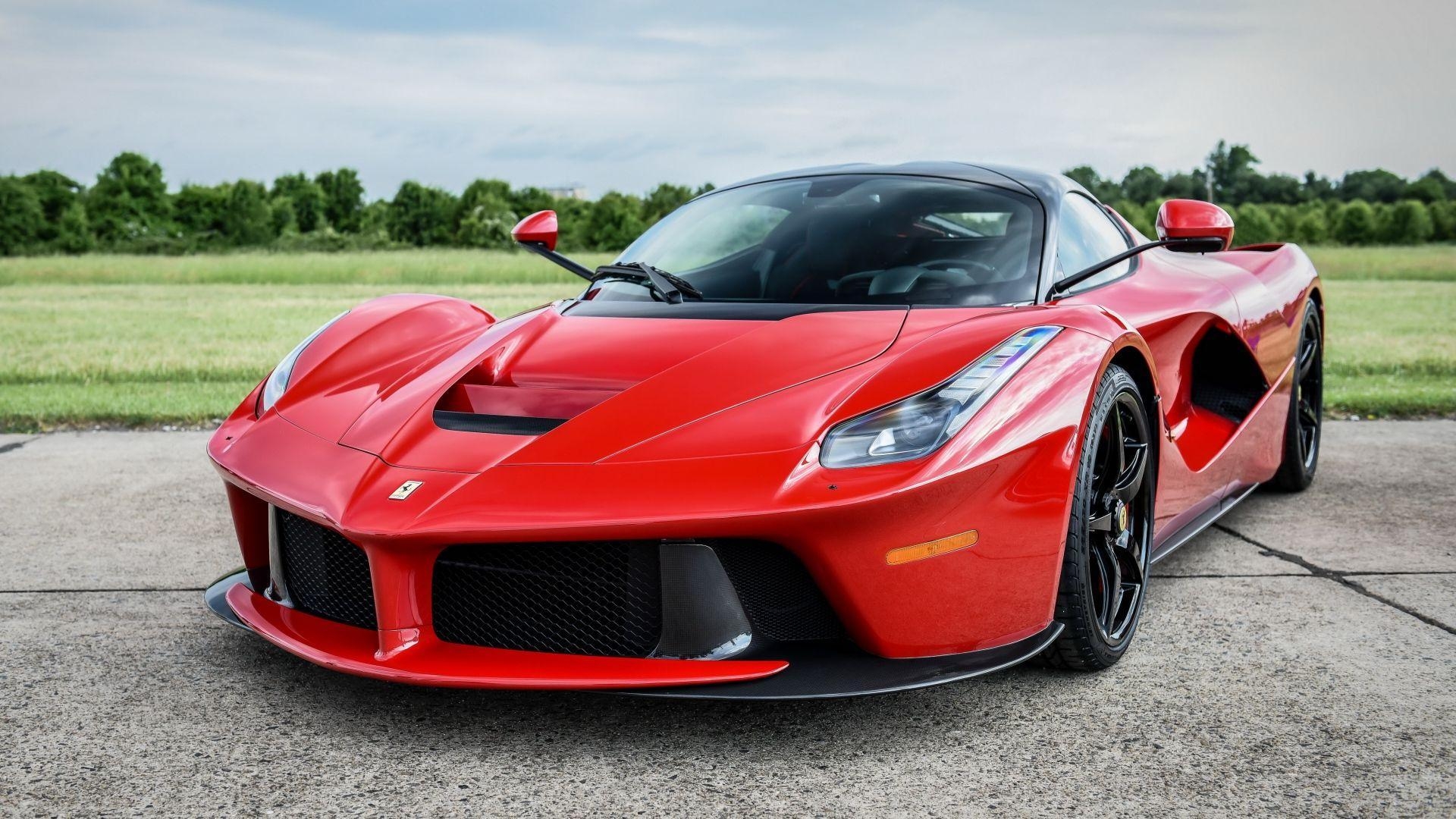 1920x1080 Ferrari LaFerrari Red Front View Race Track Wallpaper, Desktop