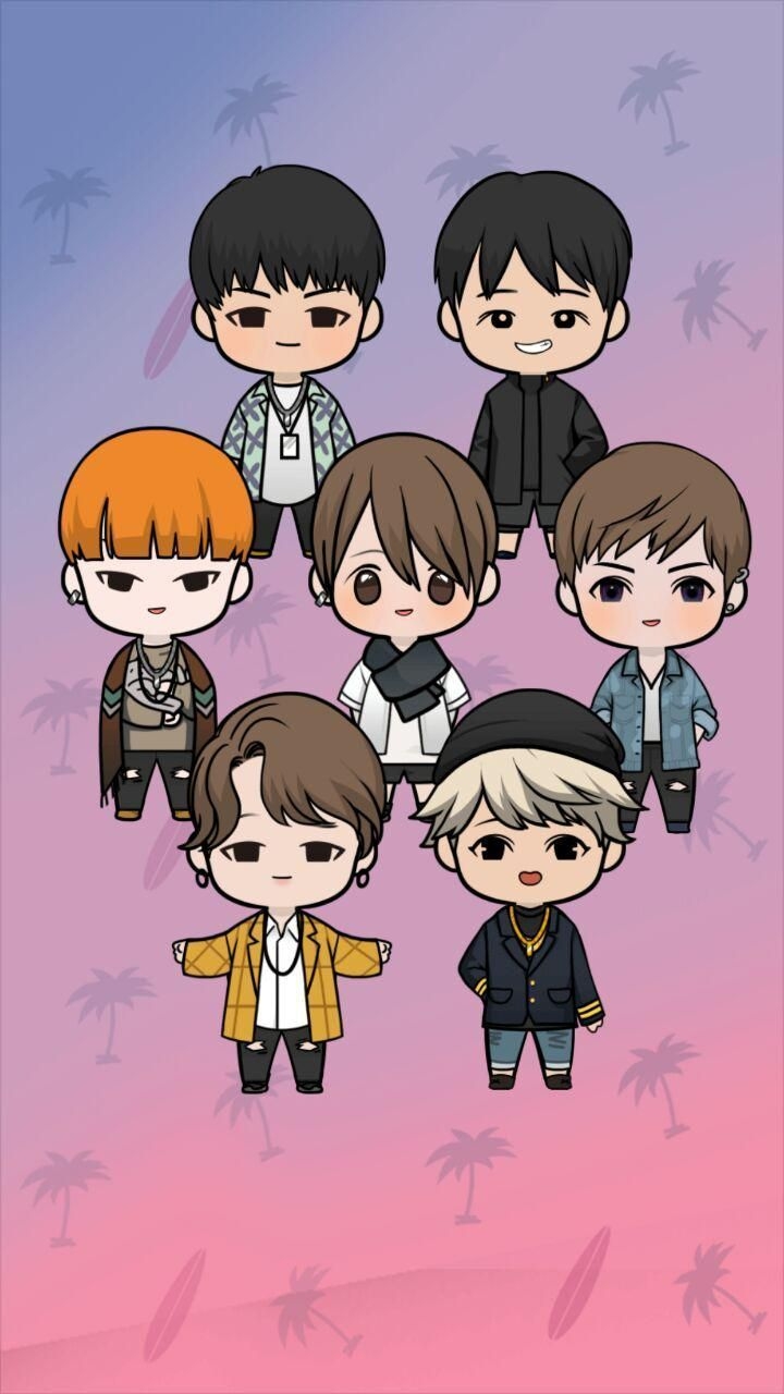 720x1280 BTS Cartoon Wallpaper Free BTS Cartoon Background, Phone