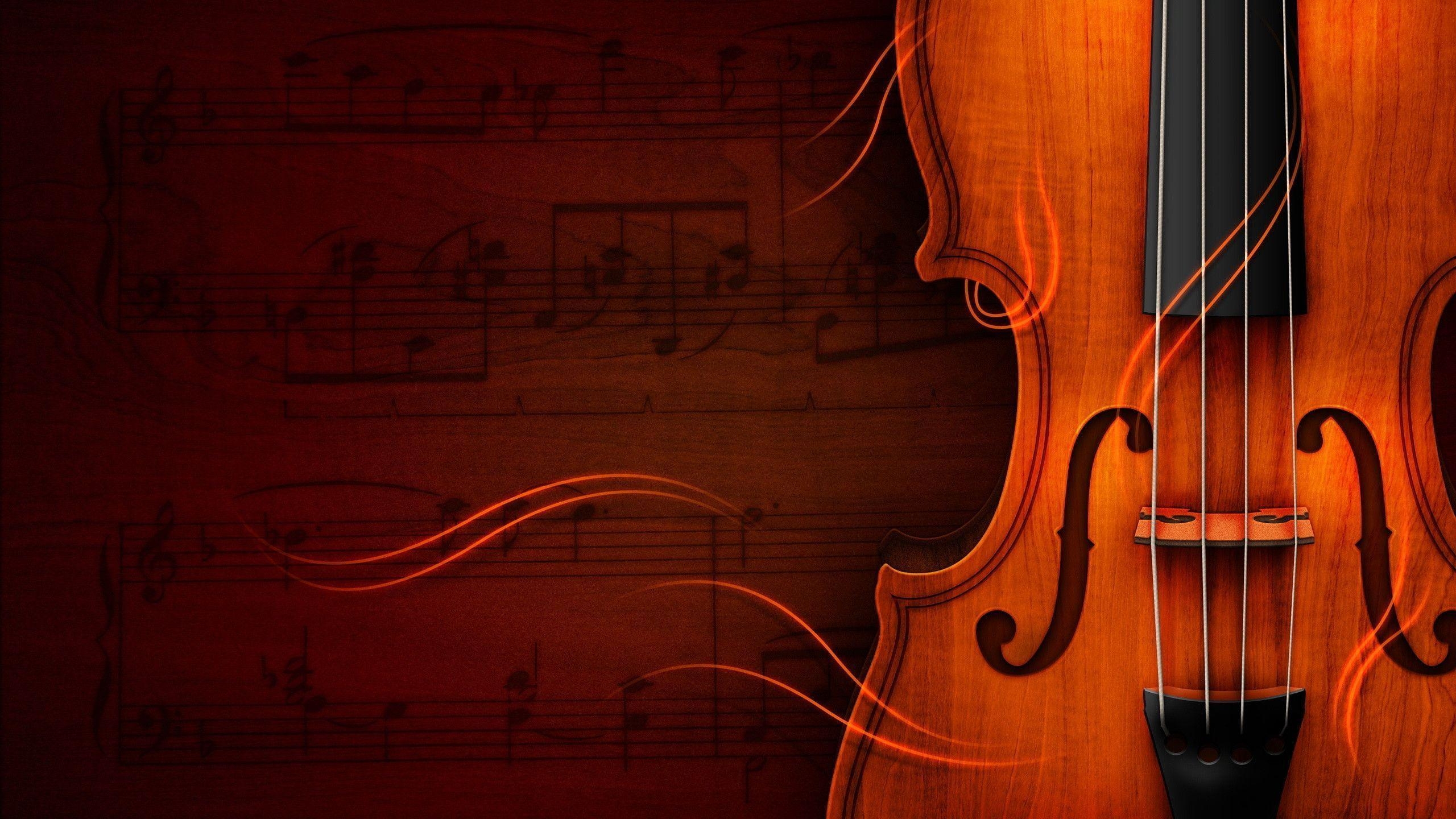 2560x1440 Red Music Notes Background, Desktop