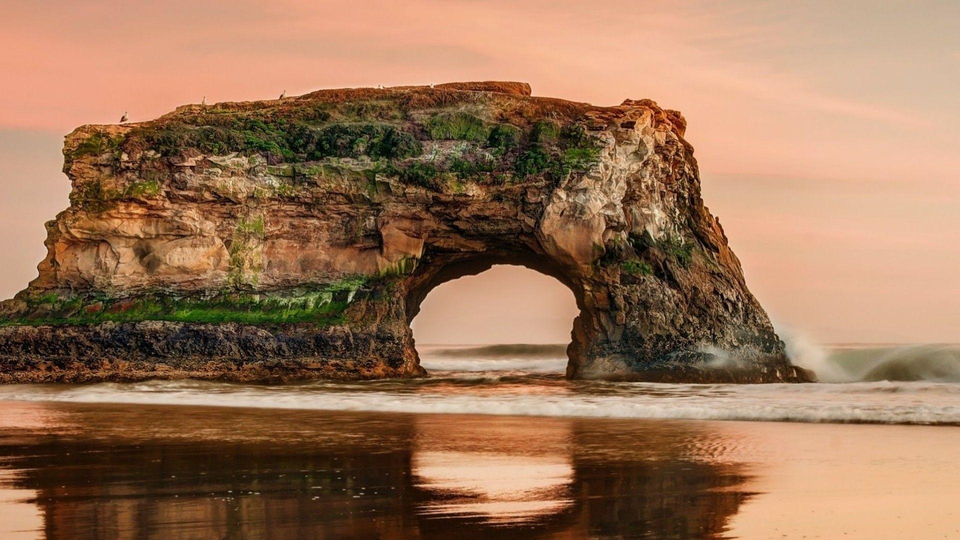 1920x1080 Natural Bridges State Beach Cruz, California Wallpaper, Desktop