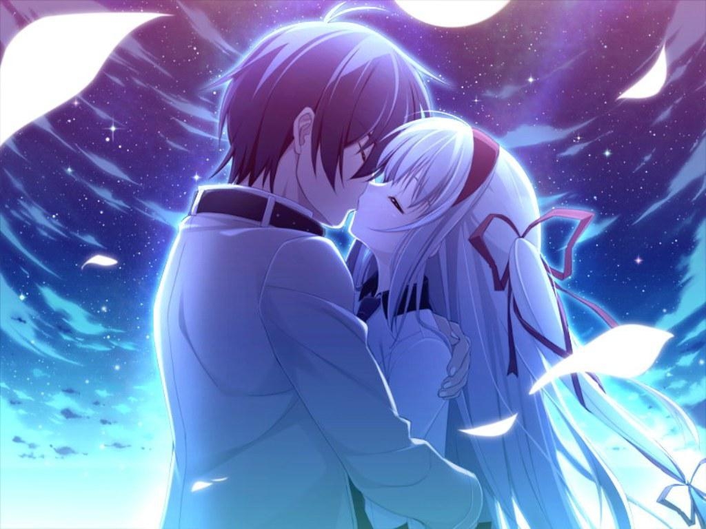 1030x770 Romance Anime Love couple kissing image HD, Desktop