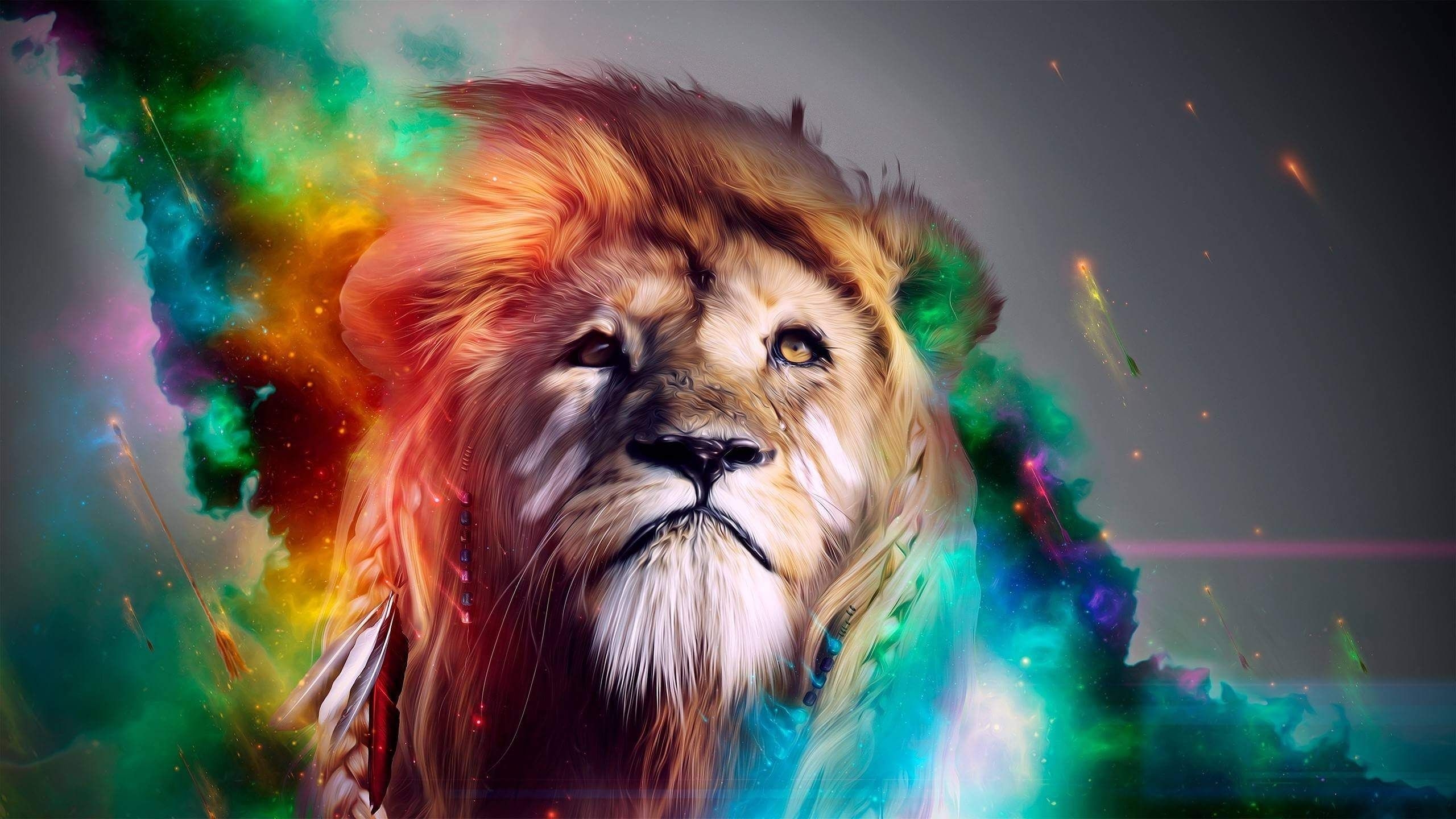 2560x1440 Trippy Lion Wallpaper Free Trippy Lion Background, Desktop