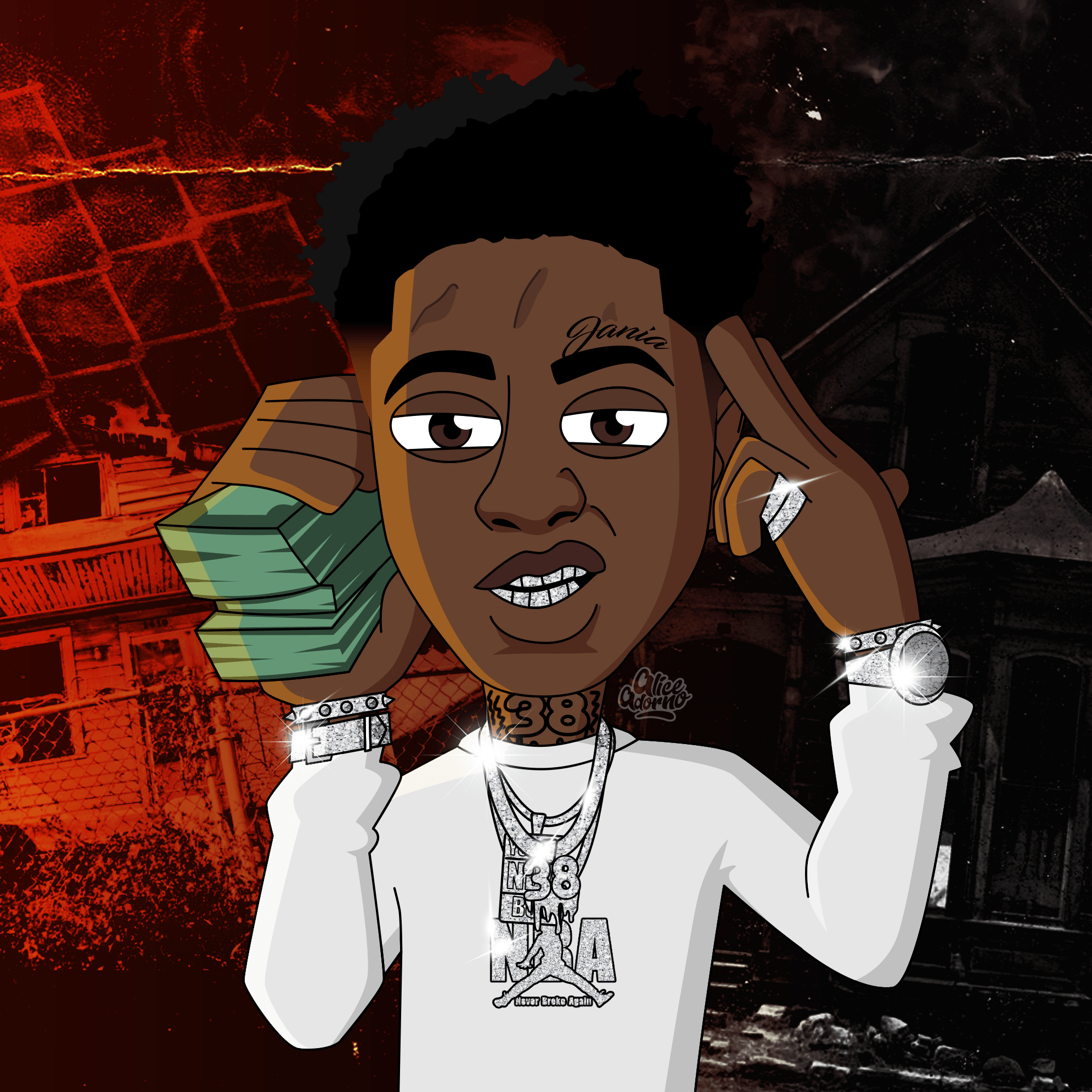 1990x1990 Nbayoungboy Cartoon Wallpaper Free Nbayoungboy Cartoon Background, Phone