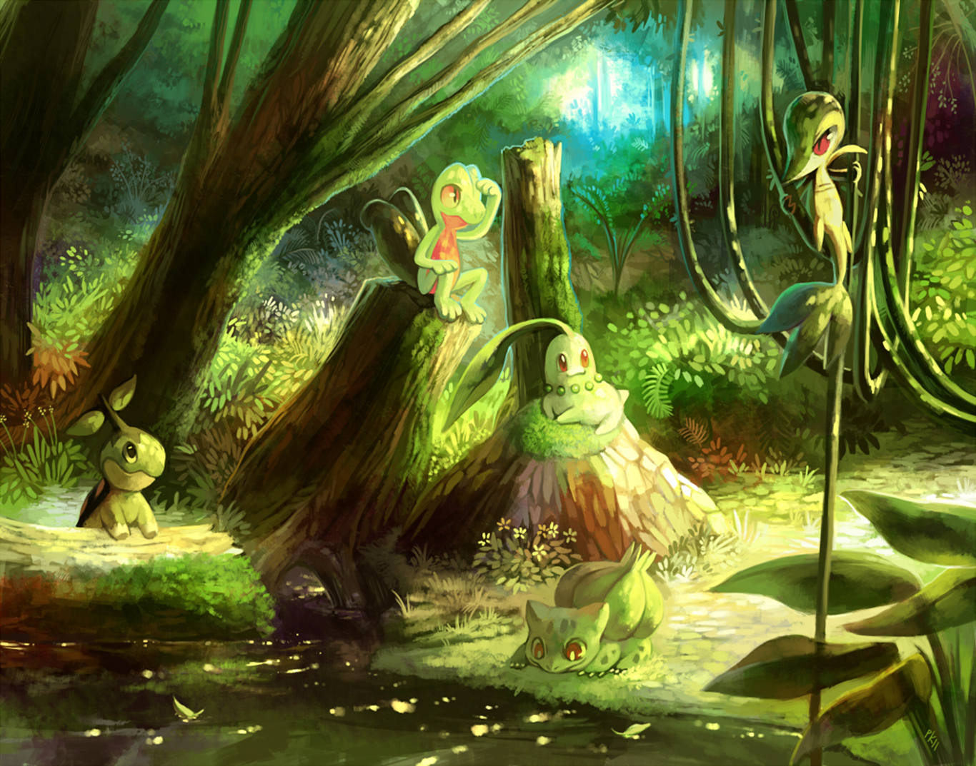 1370x1080 Green Pokemon Wallpaper Free Green Pokemon Background, Desktop