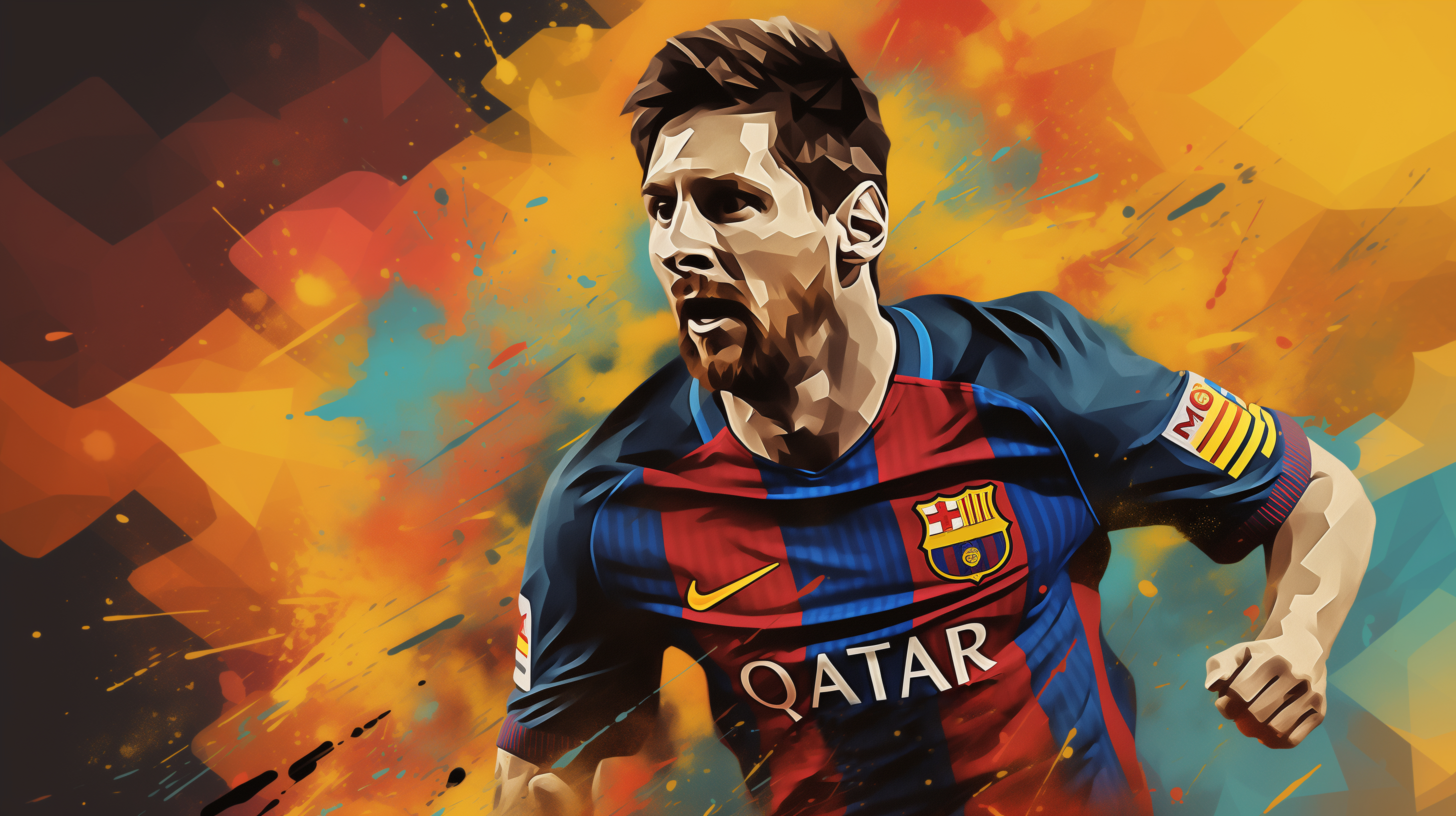 2920x1640 Lio Messi in Barcelona Art Wallpaper, Desktop