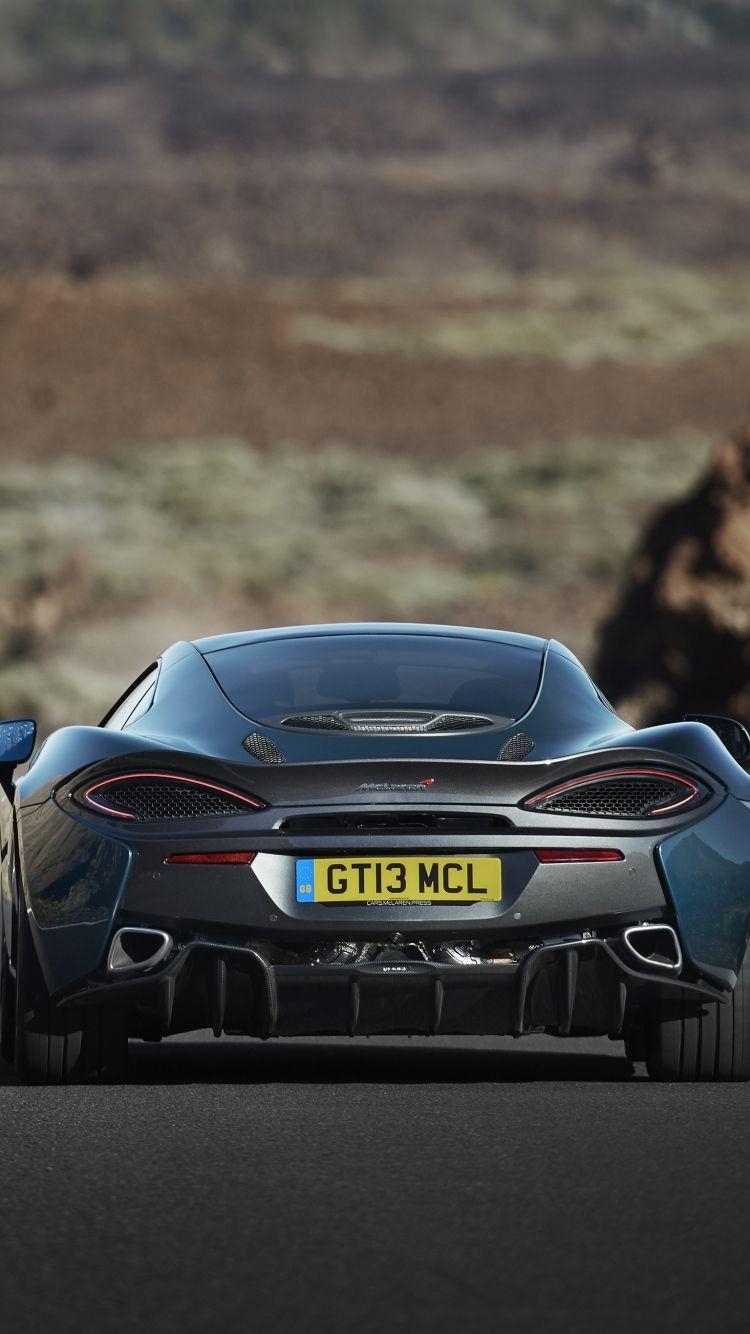 750x1340 Download Wallpaper  Mclaren, 570gt, Road, Rear view iPhone, Phone