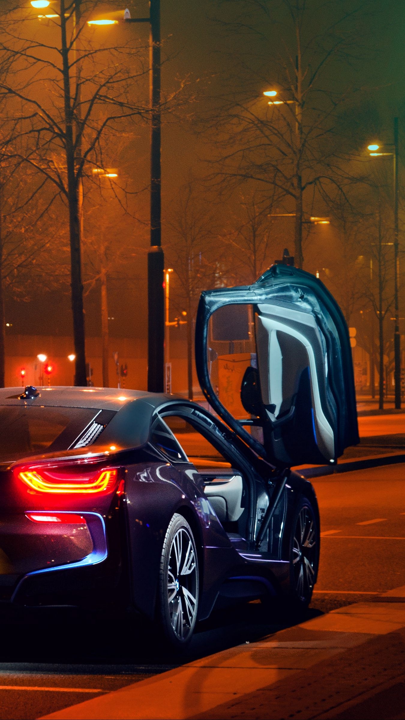 1350x2400 Download wallpaper  bmw i bmw, sportscar, supercar, night, lights, city, parking iphone 8+/7+/6s+/for parallax HD background, Phone