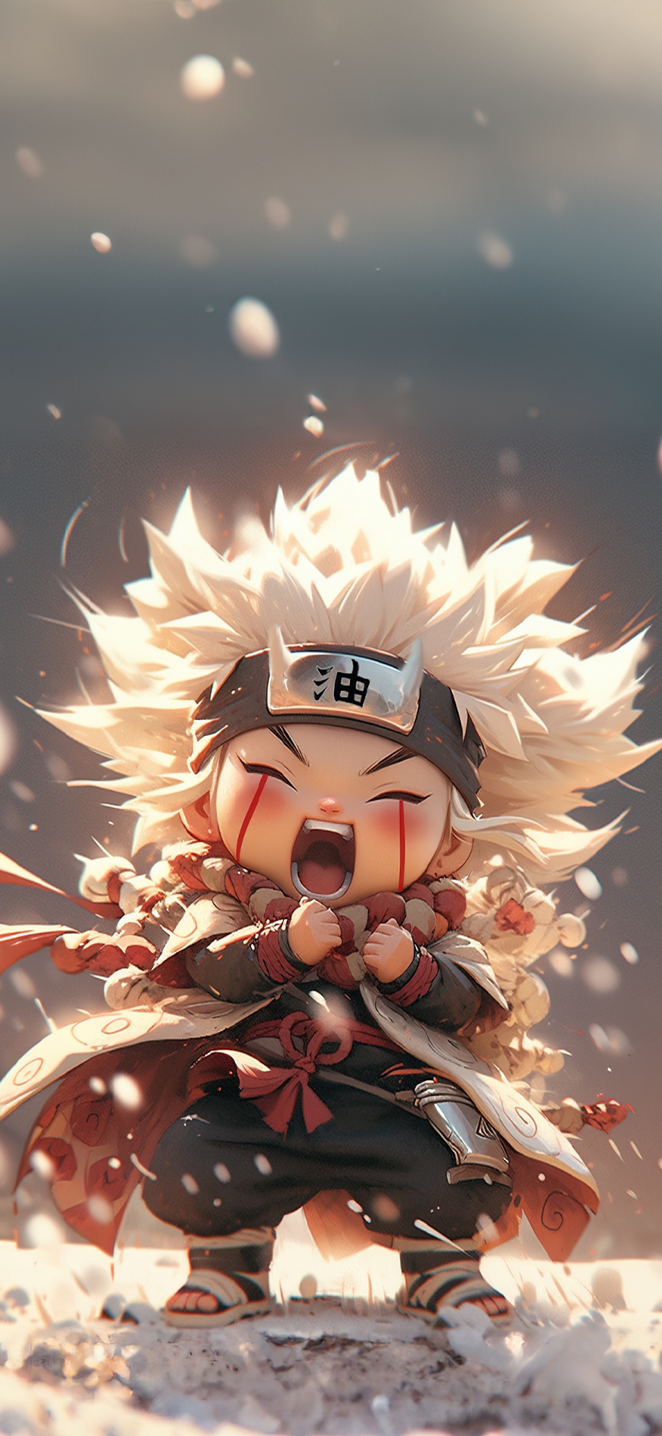 1290x2800 Jiraiya Wallpaper 4K, Chibi, Naruto, AI art, Phone