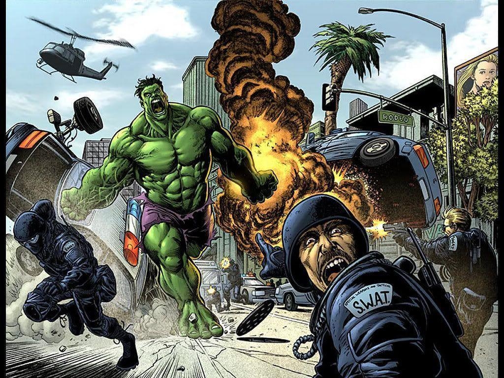 1030x770 Hulk Attacks Swat Team Wallpaper 1024×768, Desktop