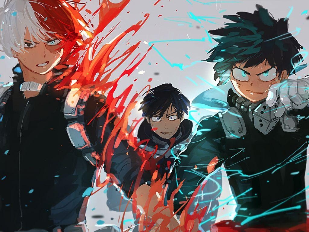 1030x770 Download  Wallpaper Izuku Midoriya, Shouto Todoroki, Tenya, Desktop