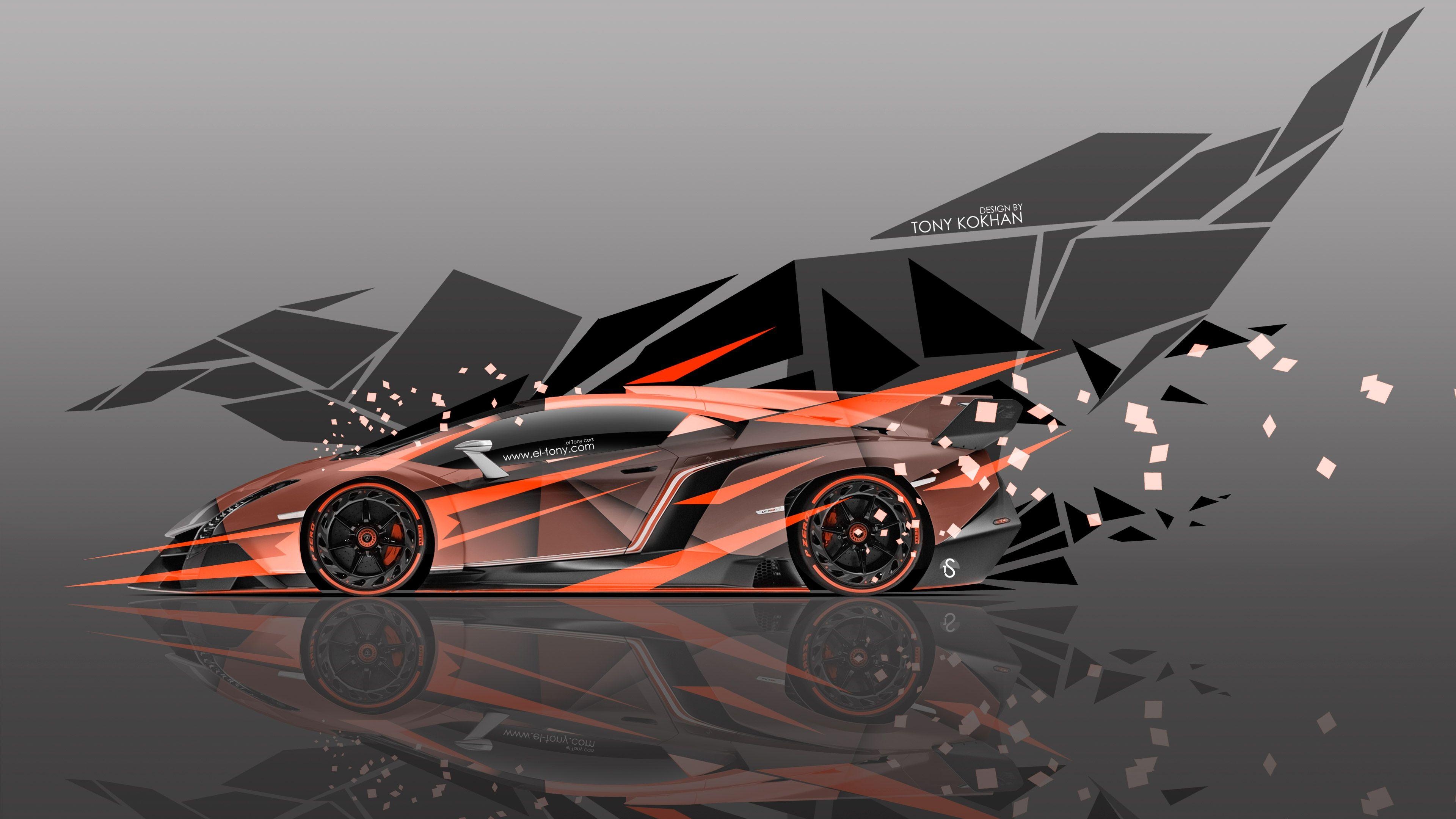 3840x2160 Lamborghini Veneno Side Super Abstract Transformer Aerography Car, Desktop