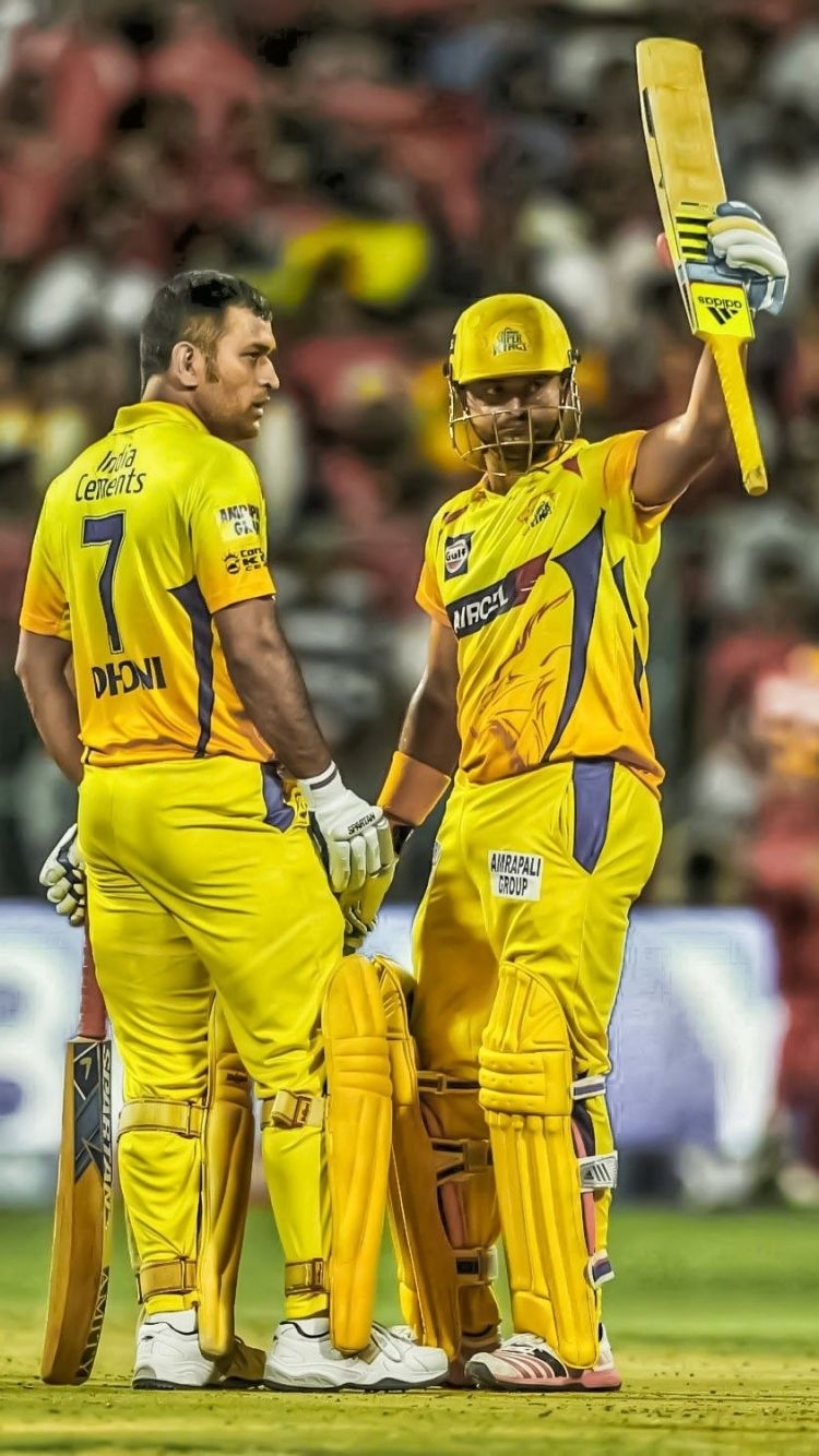 750x1340 Free download Most dangerous combination Dhoni and Raina Chennai, Phone