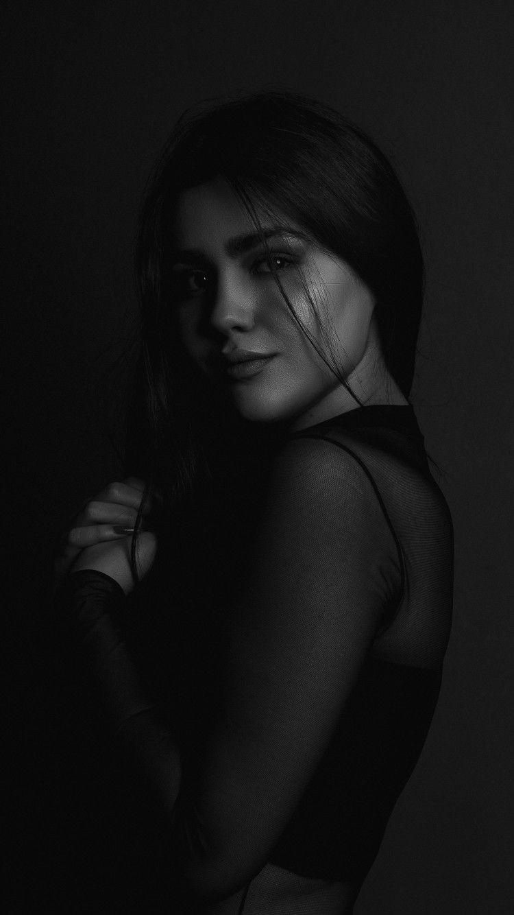 750x1340 Beautiful Girl 4K Wallpaper, Woman, Monochrome, Dark, Portrait, Black Dark, Phone