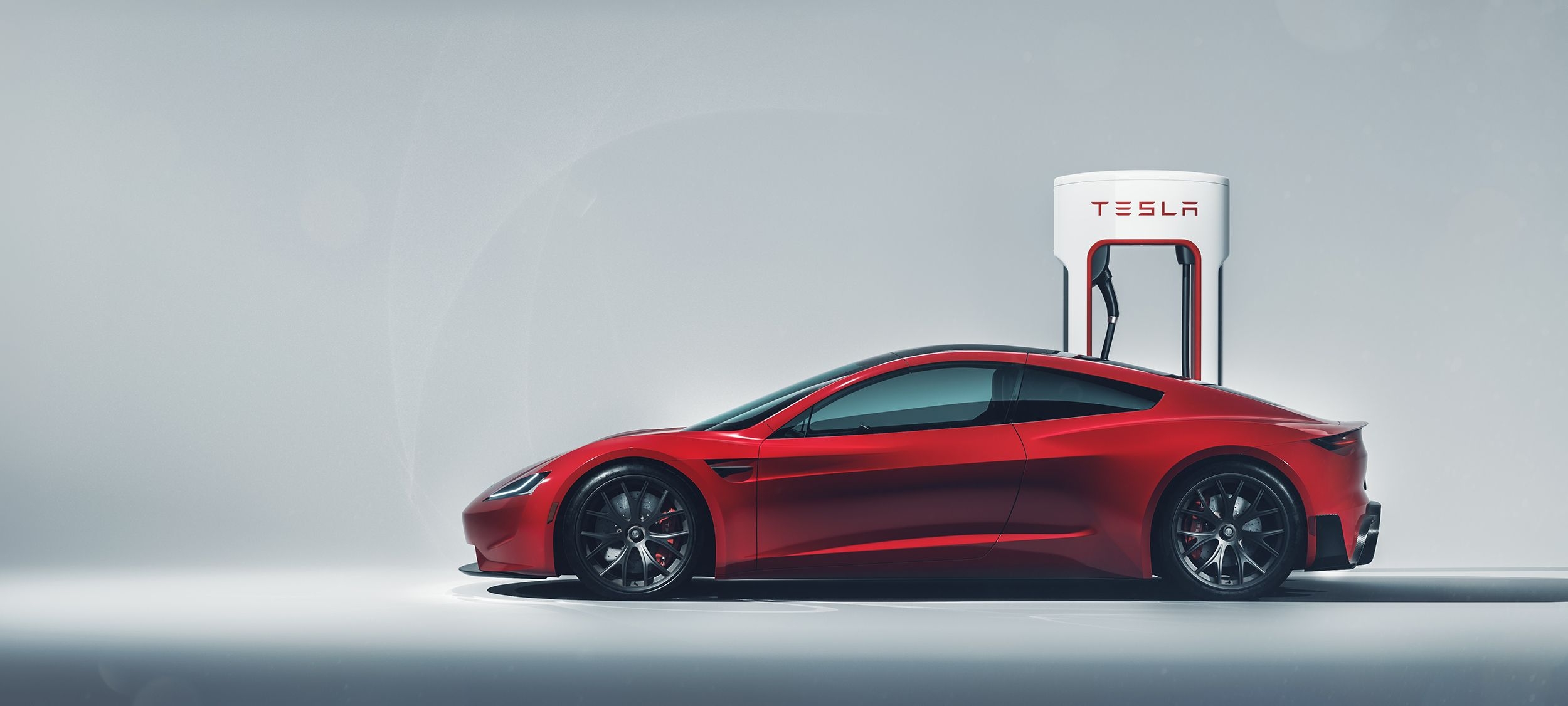 2500x1130 Tesla Roadster Charging, HD Cars, 4k Wallpaper, Image, Background, Photo and Picture, Dual Screen