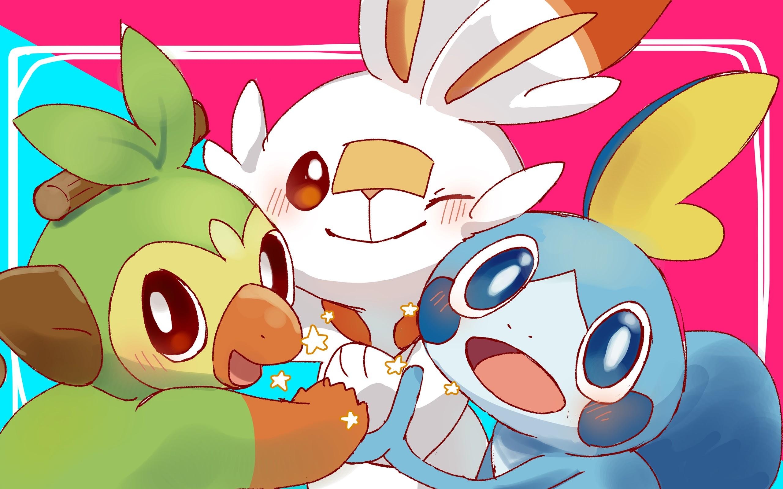 2560x1600 Grookey Scorbunny Sobble Pokemon Sword and Shield 4K Wallpaper, Desktop