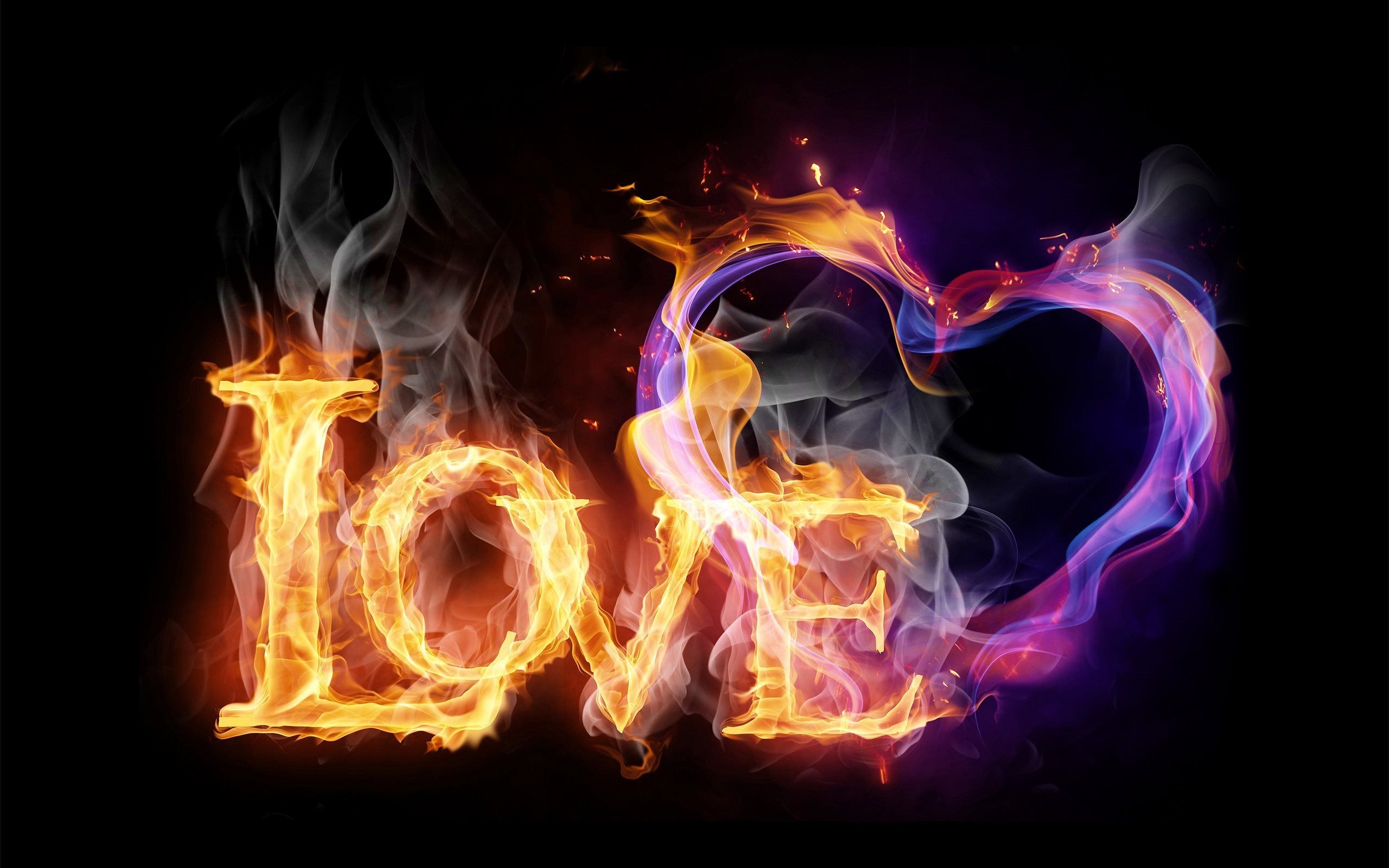 2560x1600 Download wallpaper love, words of love, fire letters, smoke for desktop with resolution. High Quality HD picture wallpaper, Desktop