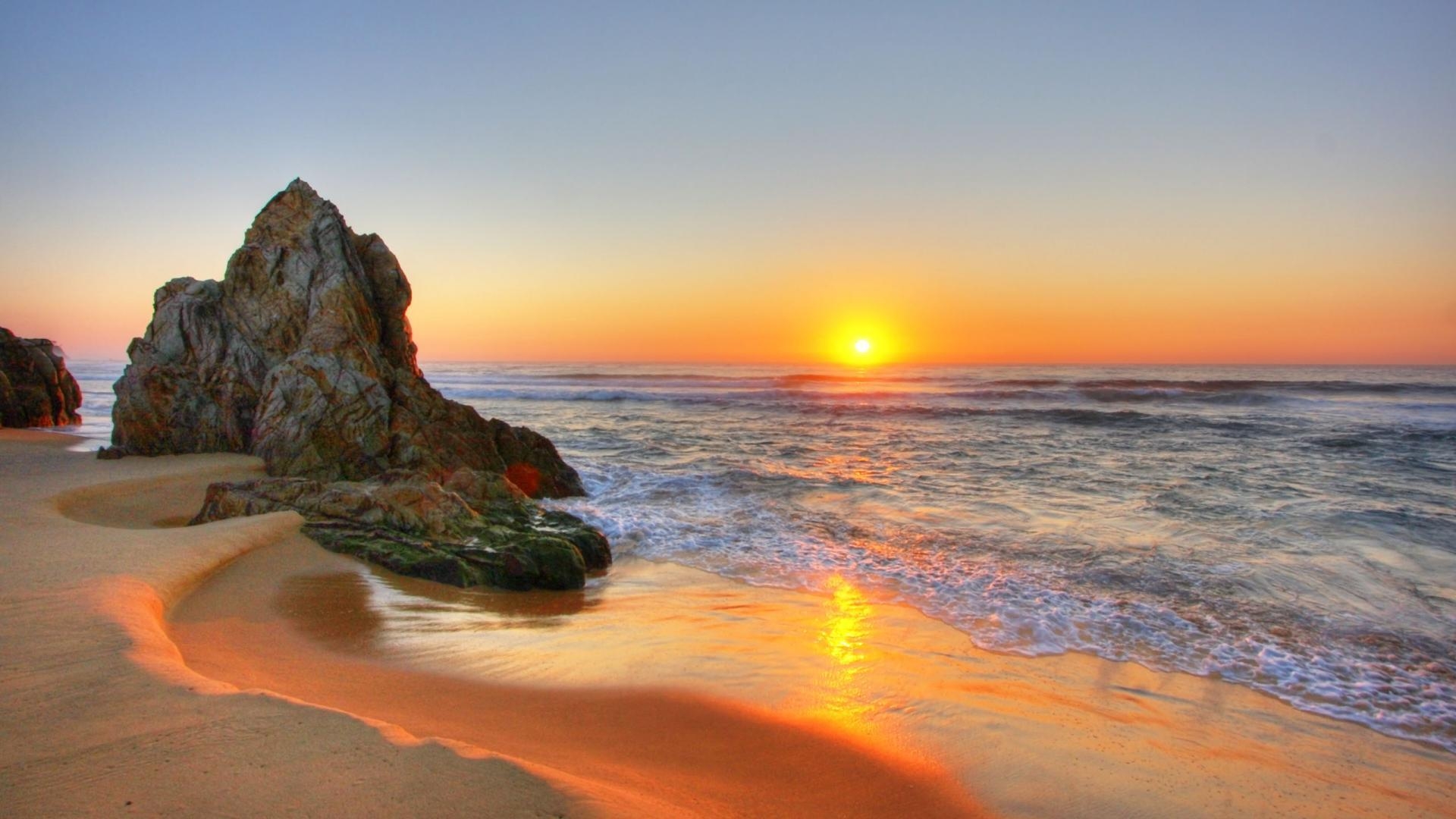 1920x1080 Golden Sunset Beach Wallpaper PC Wallpaper, Desktop