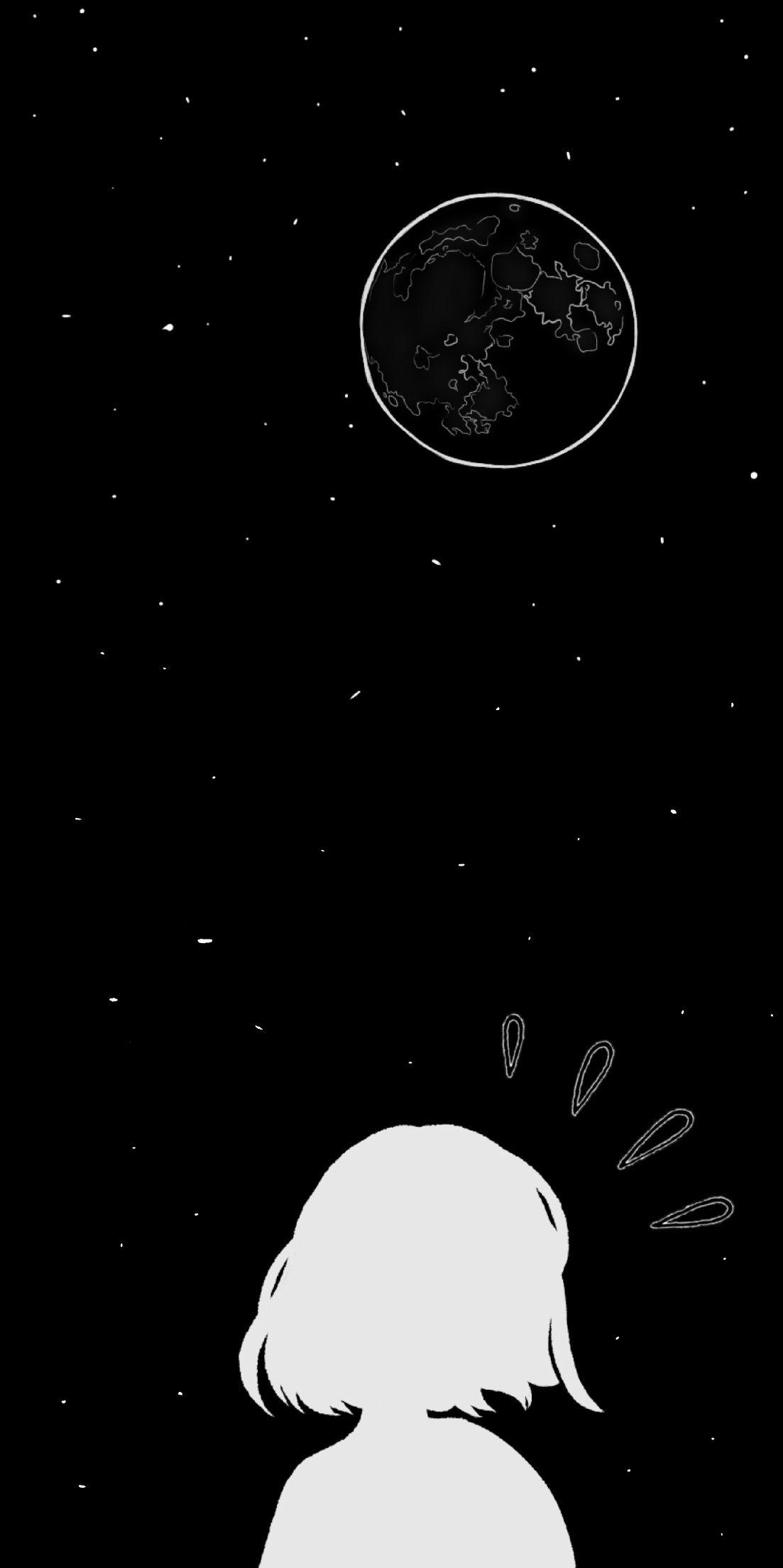 1110x2210 Black Space Aesthetic Wallpaper, Phone