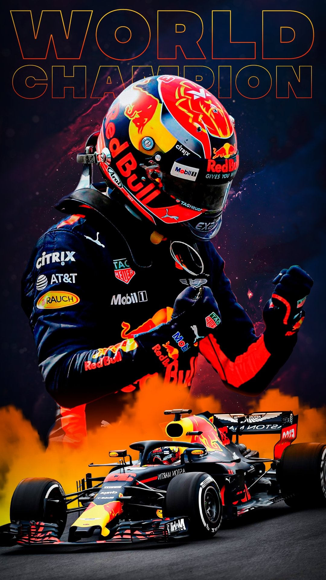 1080x1920 Zacho tried to make an F1 background of Max Verstappen, Phone