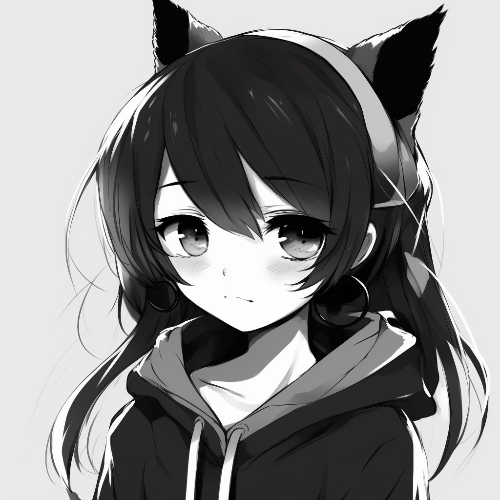 1030x1030 Popular Cute Black And White Anime Pfp Black And White Pfp Anime, Phone