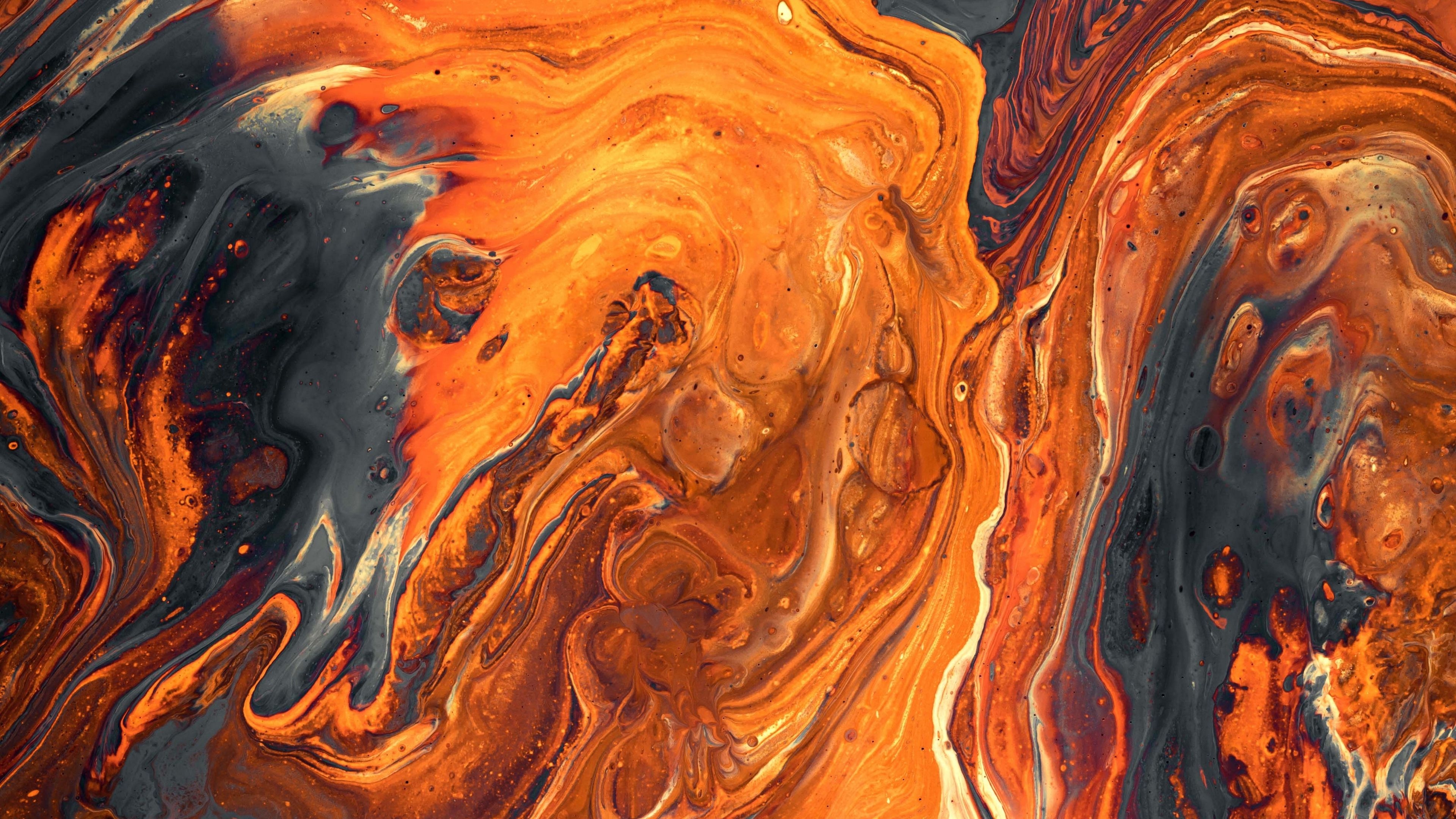 3840x2160 Download wallpaper  paint, stains, orange, spots, abstraction, colorful 4k uhd 16:9 HD background, Desktop