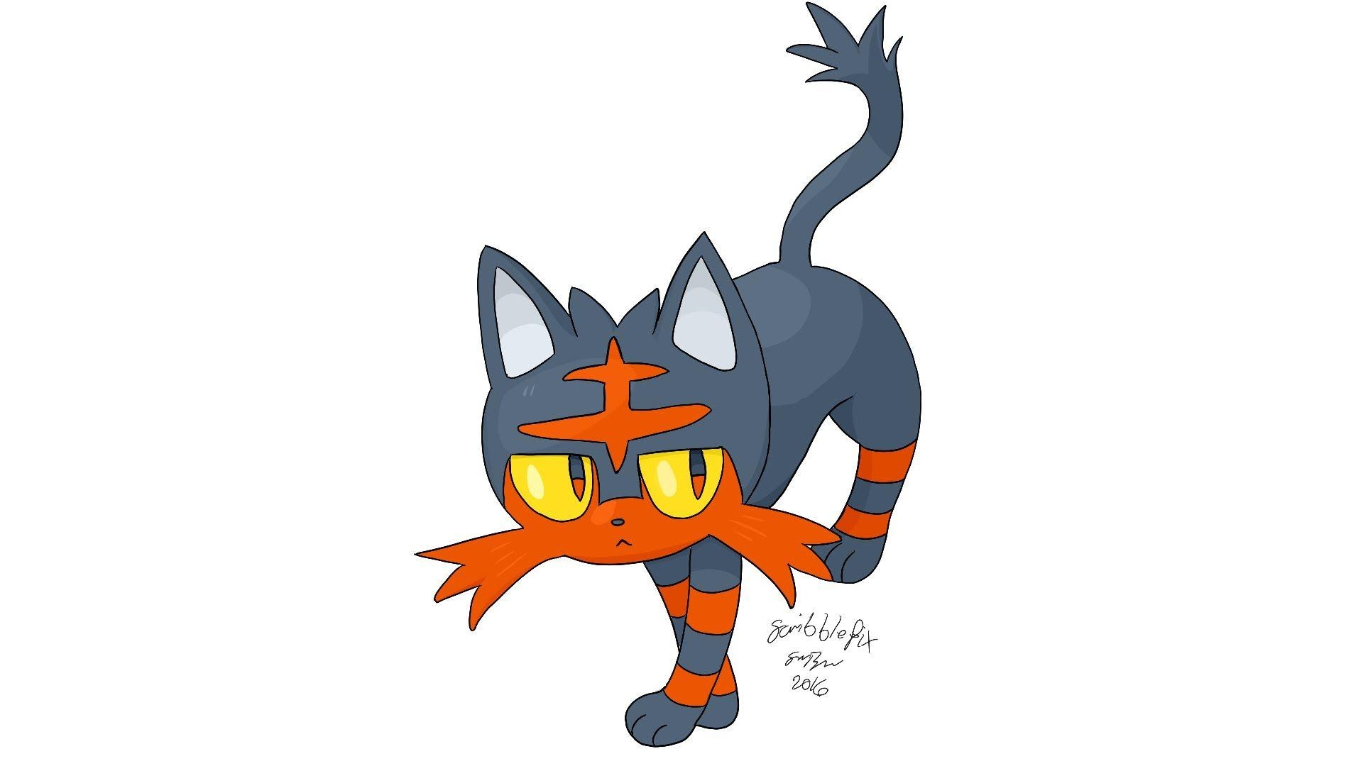 1920x1080 Pokemon Sun & Moon Starter Litten, Desktop