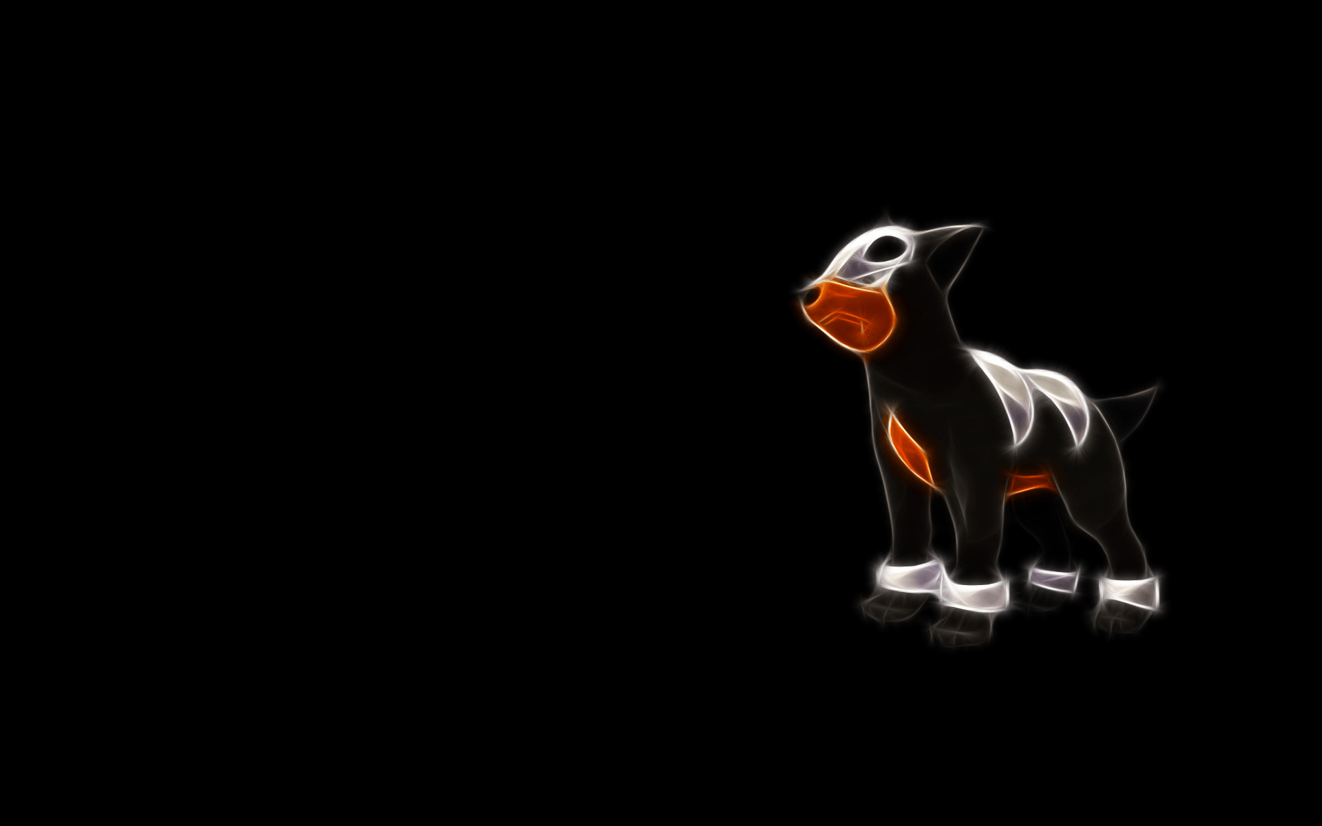 1920x1200 Pokemon, simple background, black background, houndour, Desktop