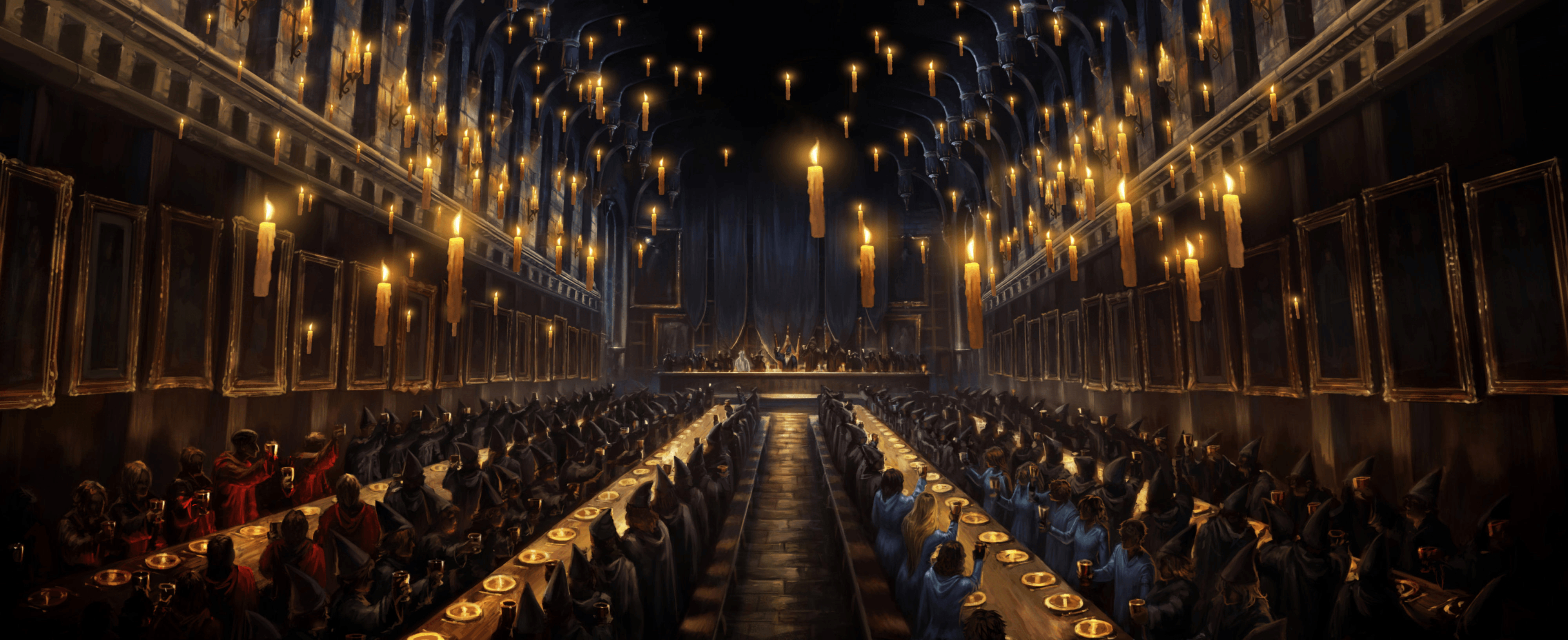 4000x1640 Great Hall Harry Potter Desktop Wallpaper, Dual Screen