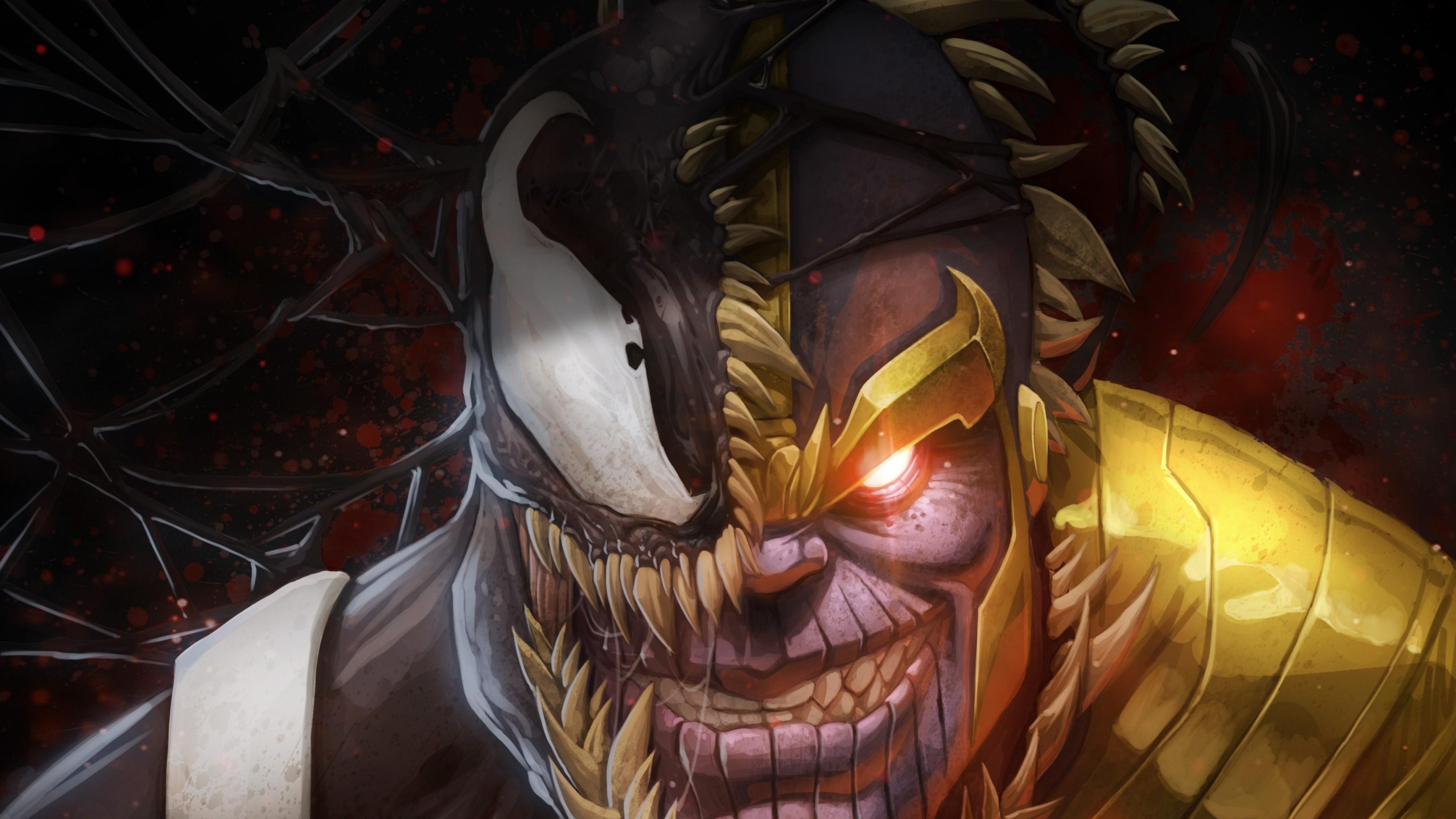 3840x2160 Wallpaper Marvel Comics, Thanos, Venom, 4K, Art, Desktop